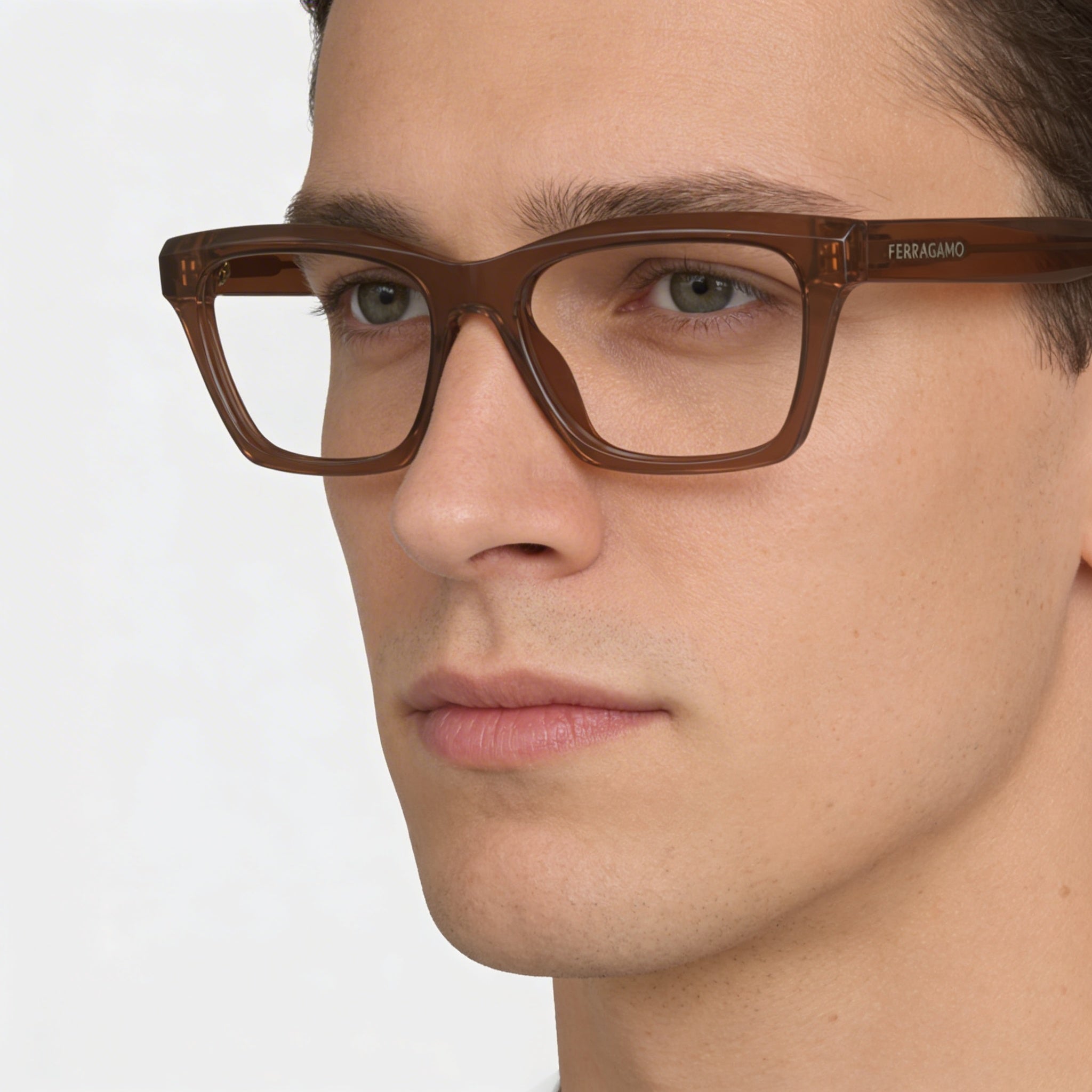 Salvatore Ferragamo Sf2986 Men's Acetate Transparent Brown Frames 53mm, Photo 5