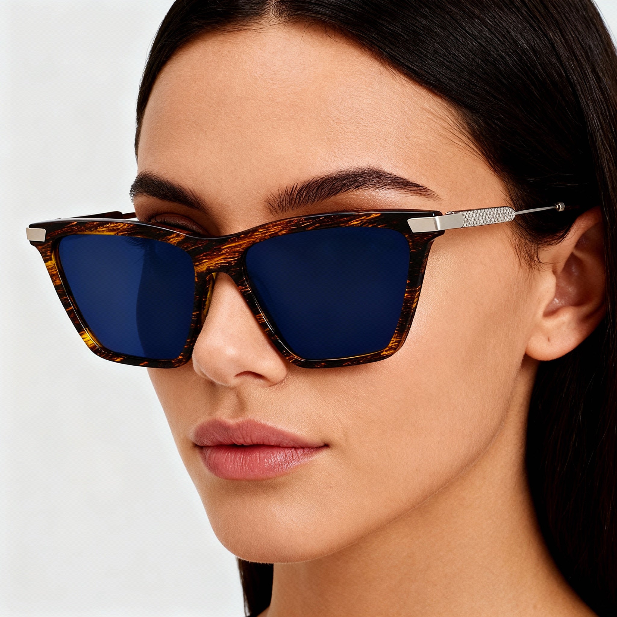 Victoria Beckham Modern VB663S Women's Acetate Non-Polarized Sunglasses, Translucent Horn, 57mm, Photo 4