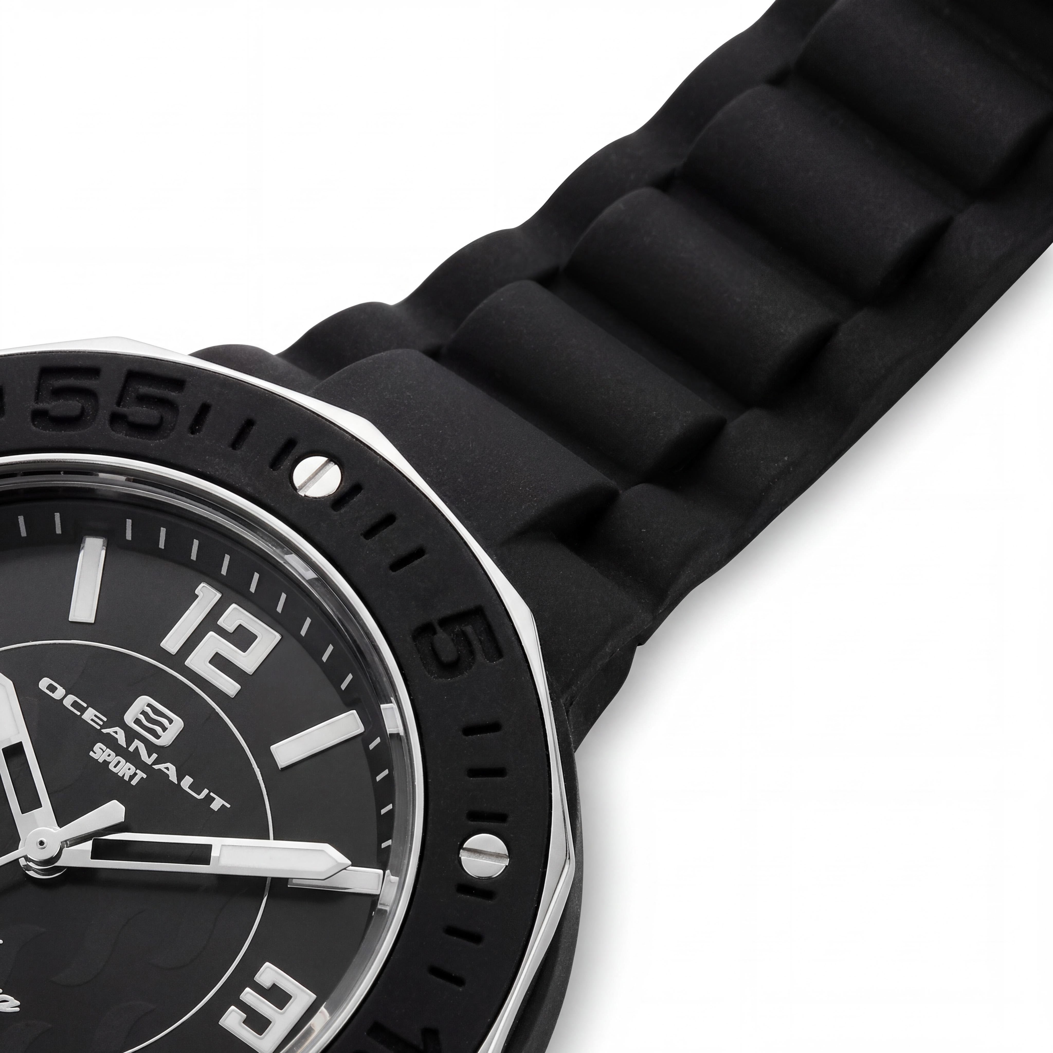Reloj de Cuarzo Oceanaut Casual para Mujer con Correa de Caucho Negro, Resistente al Agua y Caja de 41 mm, Photo 3