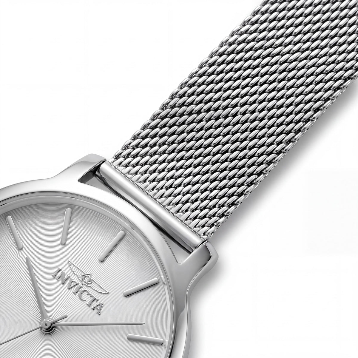 Invicta Wildflower 48972 Reloj de pulsera de cuarzo de acero inoxidable plateado para mujer de 38 mm resistente al agua 3 ATM, Photo 2