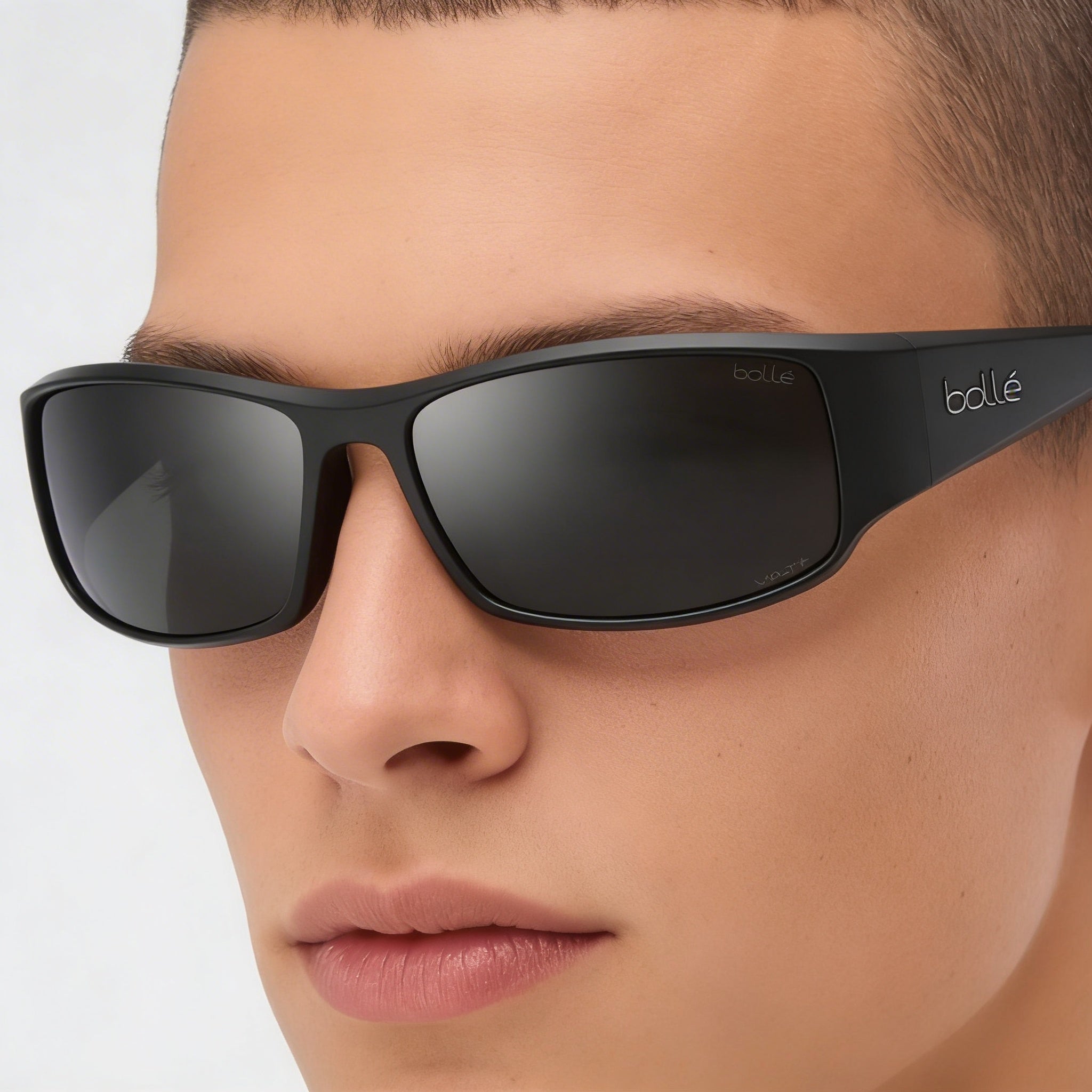 Gafas de Sol clásicas Unisex Bollé con Montura de Nailon Negro Mate, Lentes Volt Gun Antirreflectantes con Protección UV 63mm, Photo 3