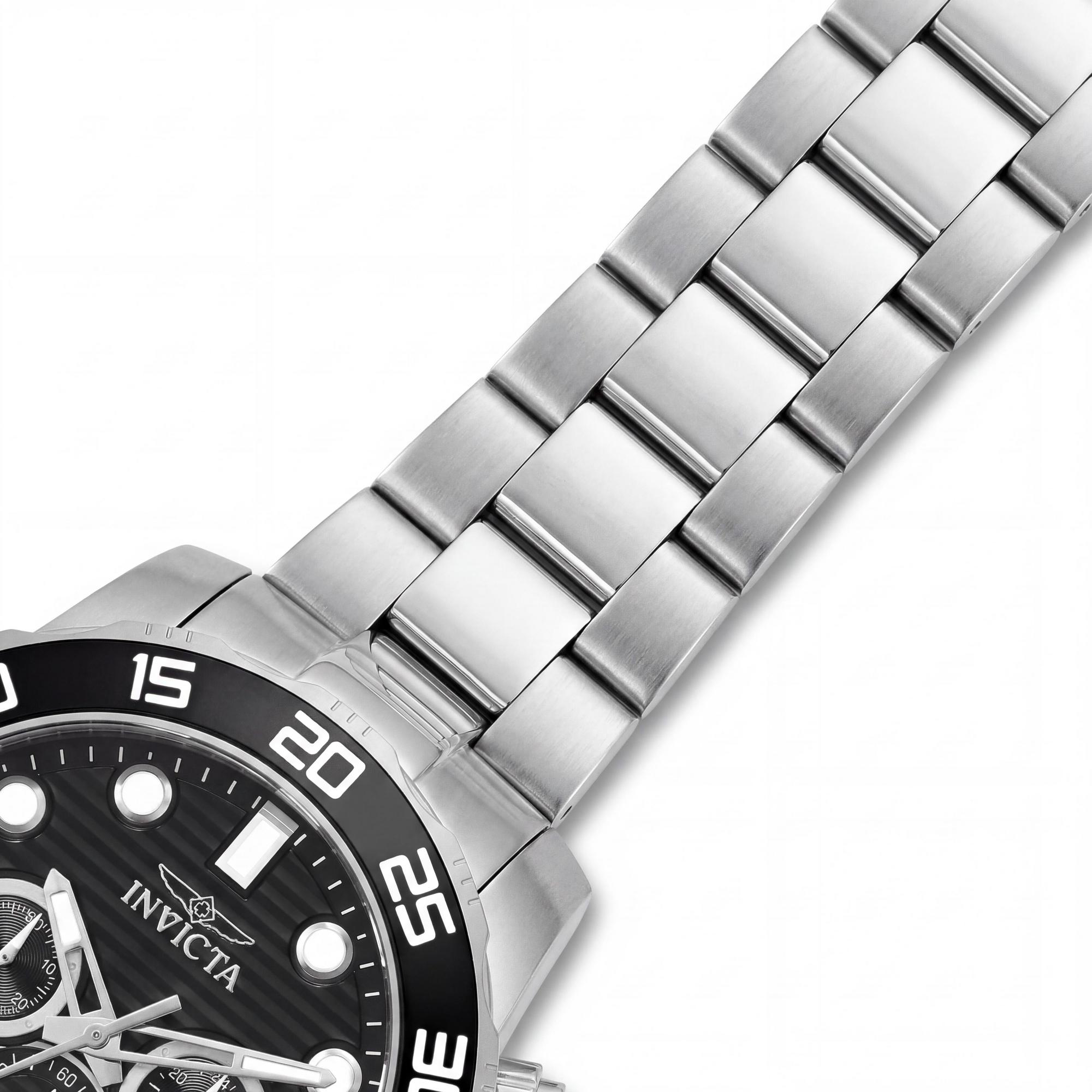 Invicta Pro Diver SCUBA 22226 Men's Quartz Chronograph Diver Watch, Stainless Steel, Silver Case, Black Dial, 49mm, Photo 2