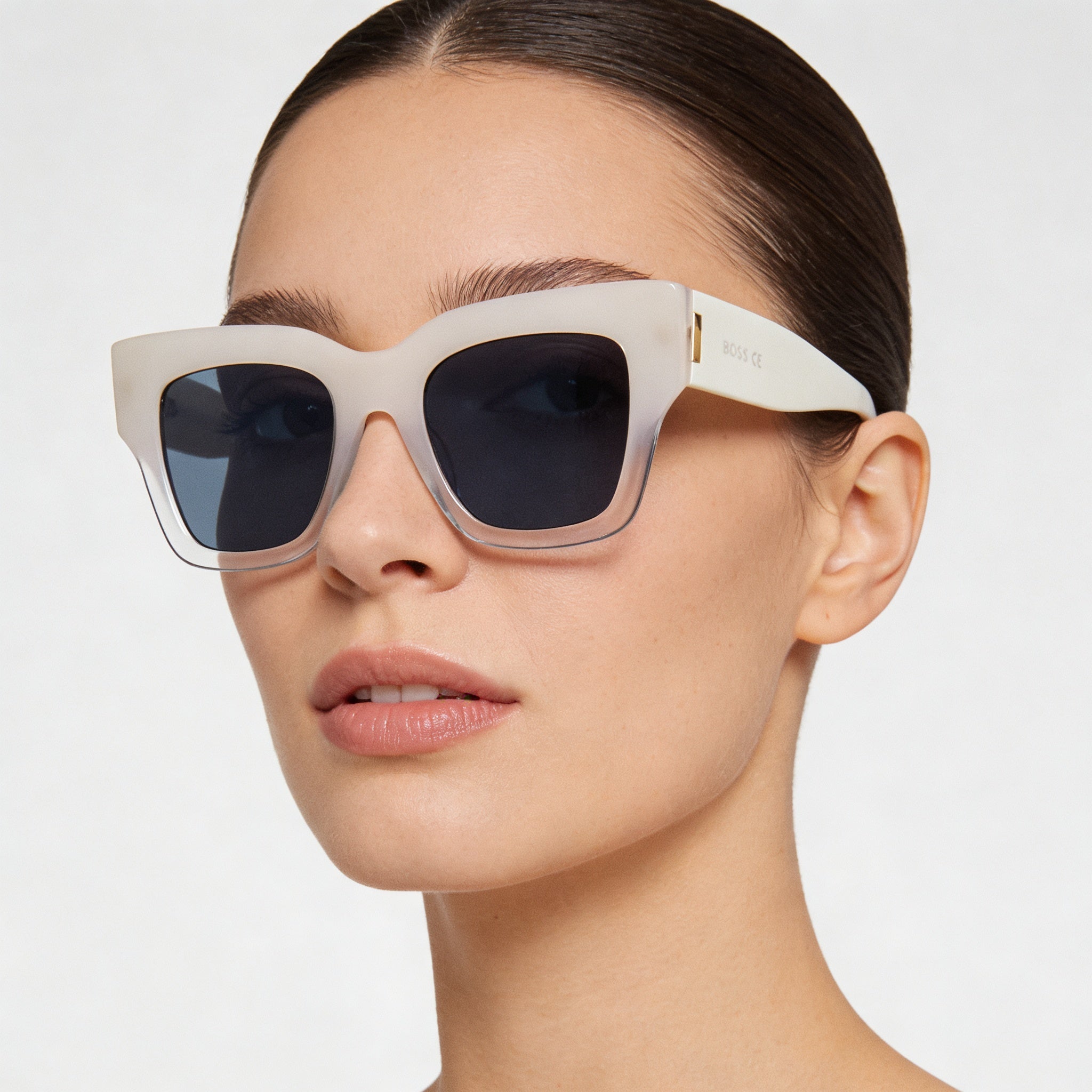 Gafas de sol Hugo Boss Casual para mujer con montura de plástico color marfil degradado y protección UV de 51 mm, Photo 4
