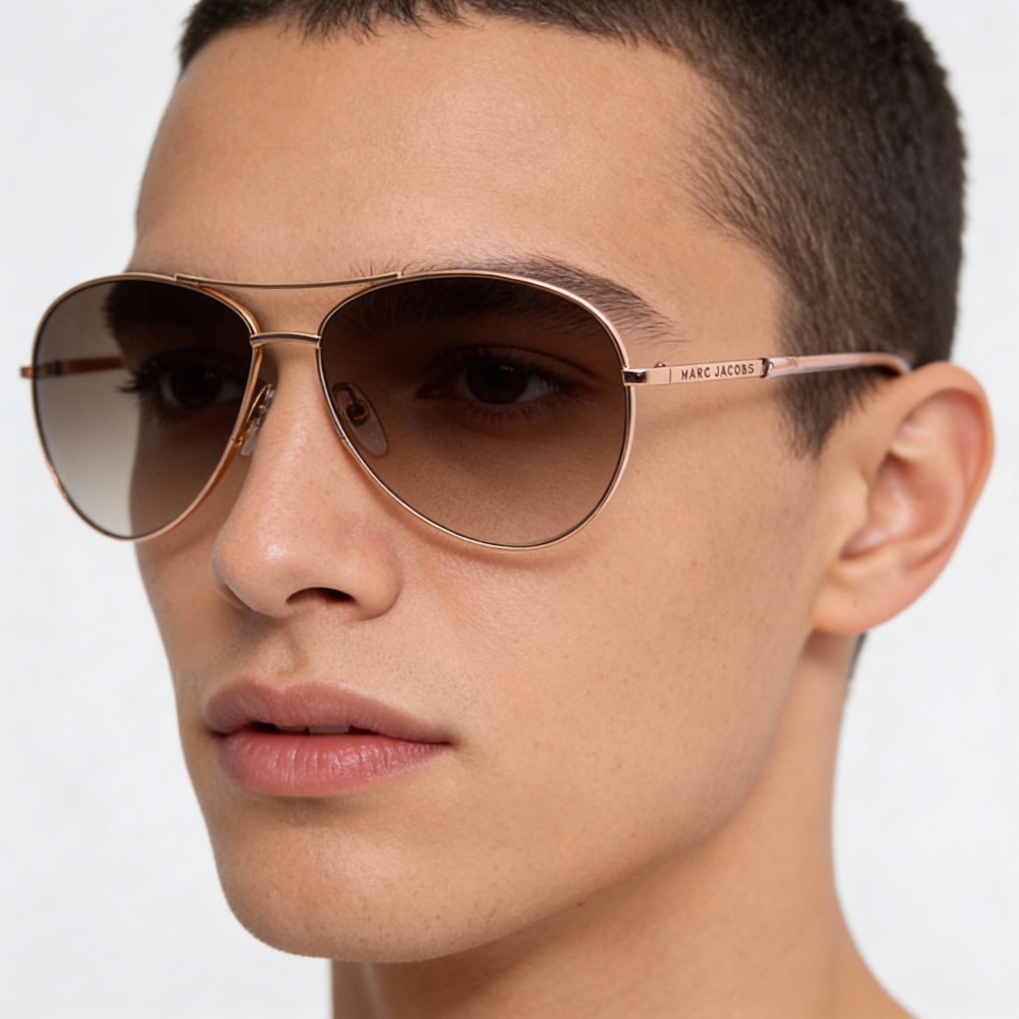 Marc Jacobs Marc59/S Unisex Gold Copper Metal Frame Brown Gradient Lenses with 100% UV Protection 59mm, Photo 5