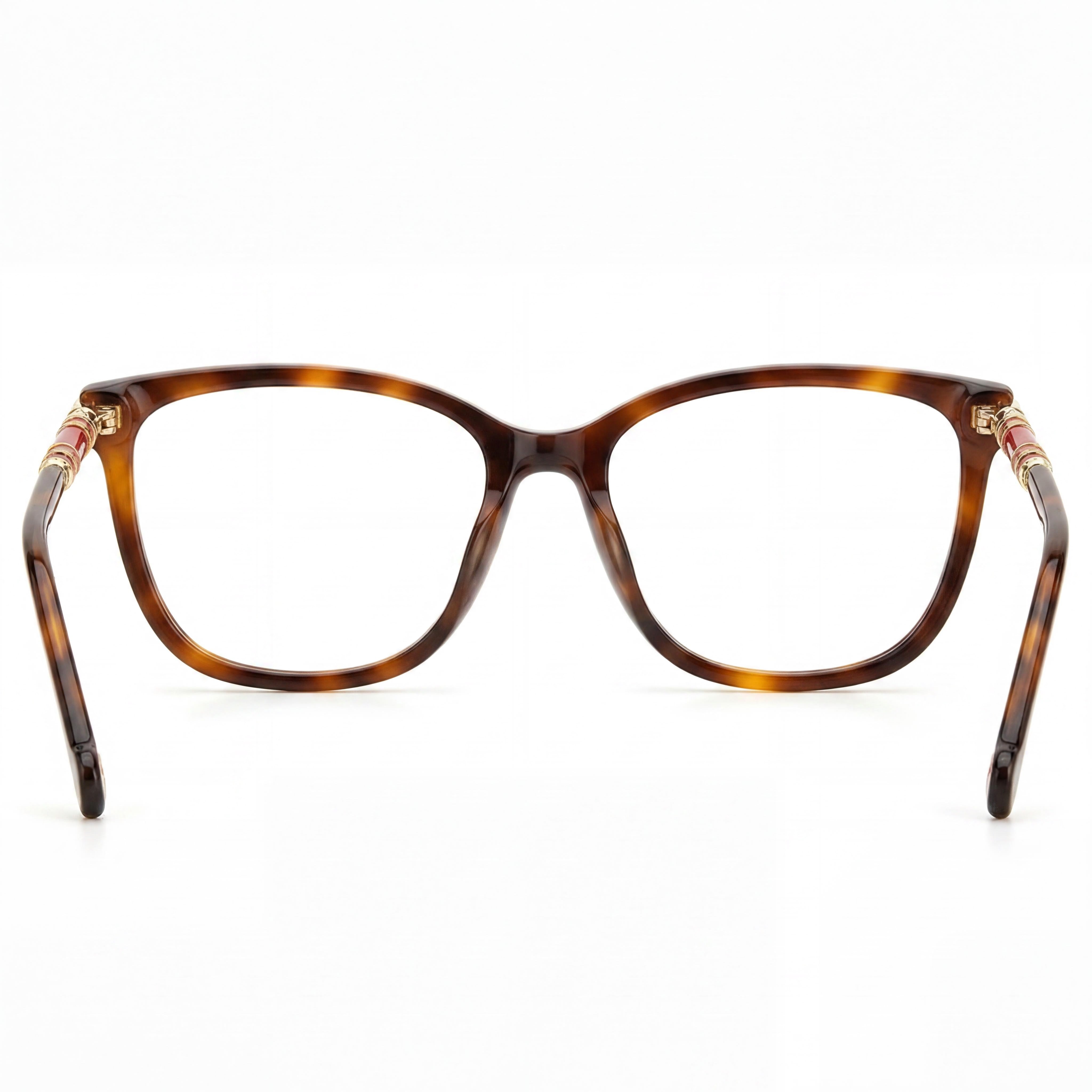 Carolina Herrera Ch 0027 Women's Plastic Rectangular Eyewear Havana Gold 55mm, Photo 3
