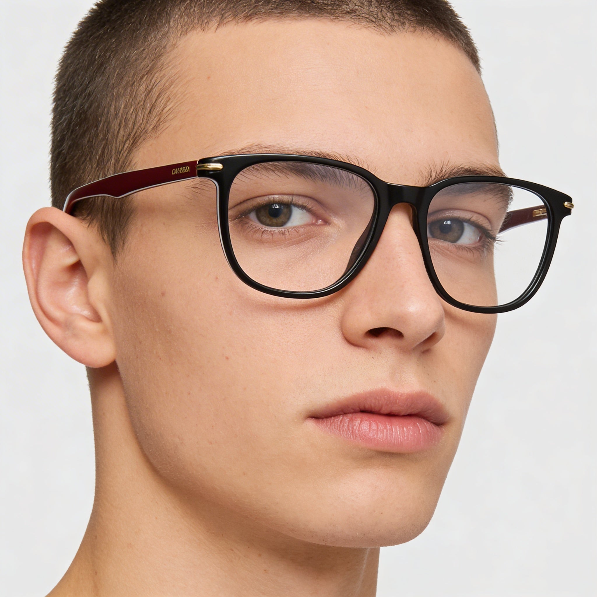 Carrera Carrera 308 Unisex Eyewear with Plastic Frame, Black Stripe Color, Polycarbonate Lenses, Size 53-17-145, Photo 4