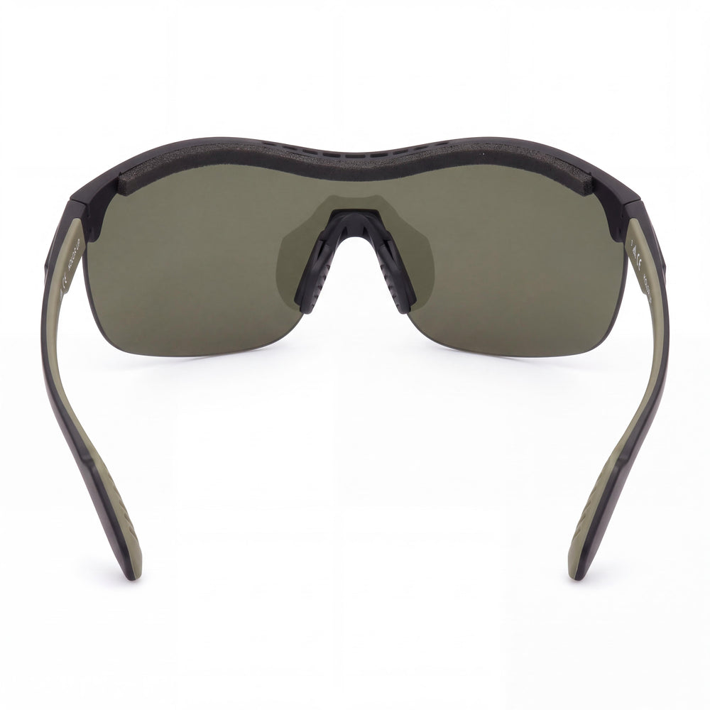 adidas Modern Unisex TR90 Plastic Matte Black/Green Frame Non-Polarized Aviator Green Lenses 100% UV Protection
