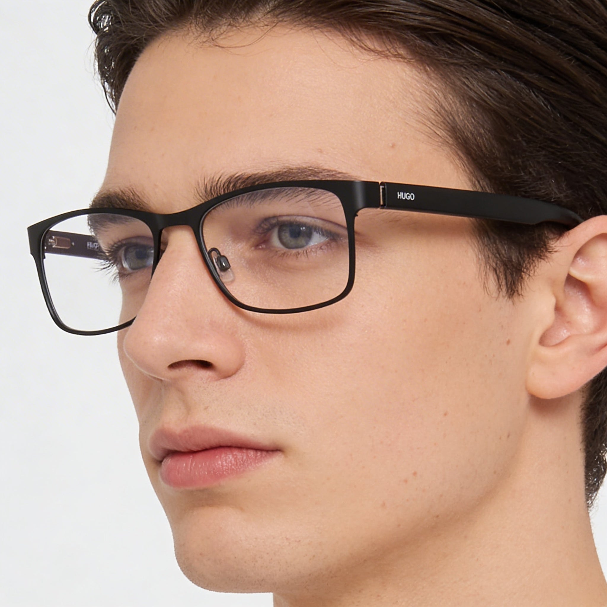 Montura de Gafas Unisex HUGO Hg 1015 con Montura de Acero Aleado en Negro Mate con Ancho de Lente de 54mm, Photo 4