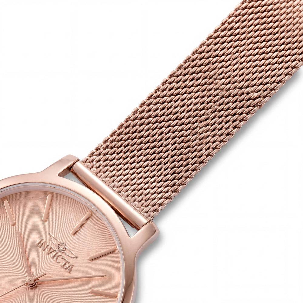 Invicta Wildflower Reloj de Pulsera de Cuarzo para Mujer, Brazalete de Acero Inoxidable de 38mm, Esfera Oro Rosa