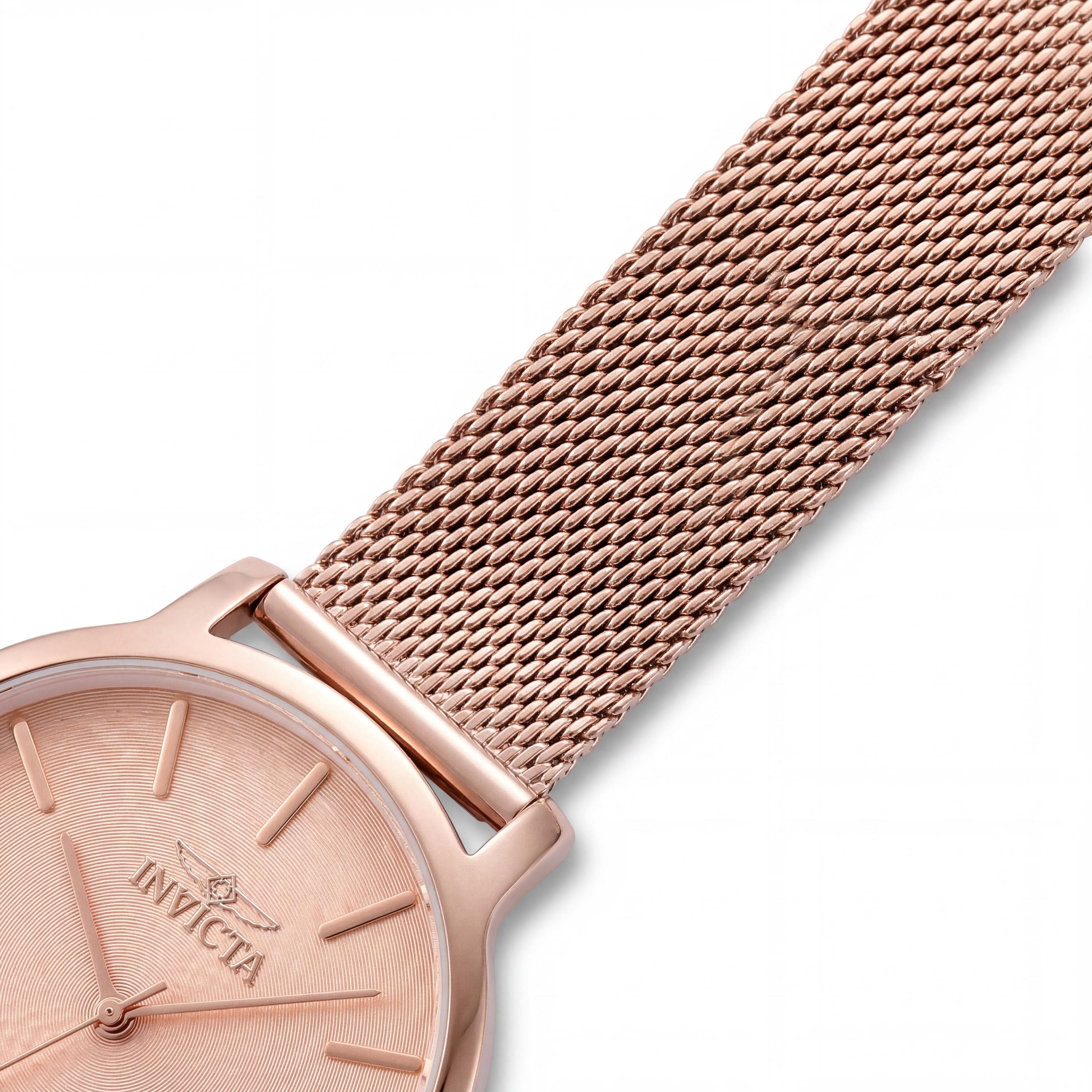 Invicta Wildflower Women's Quartz Wrist Watch, 38mm Stainless Steel Bracelet, Rose Gold Dial, Photo 3