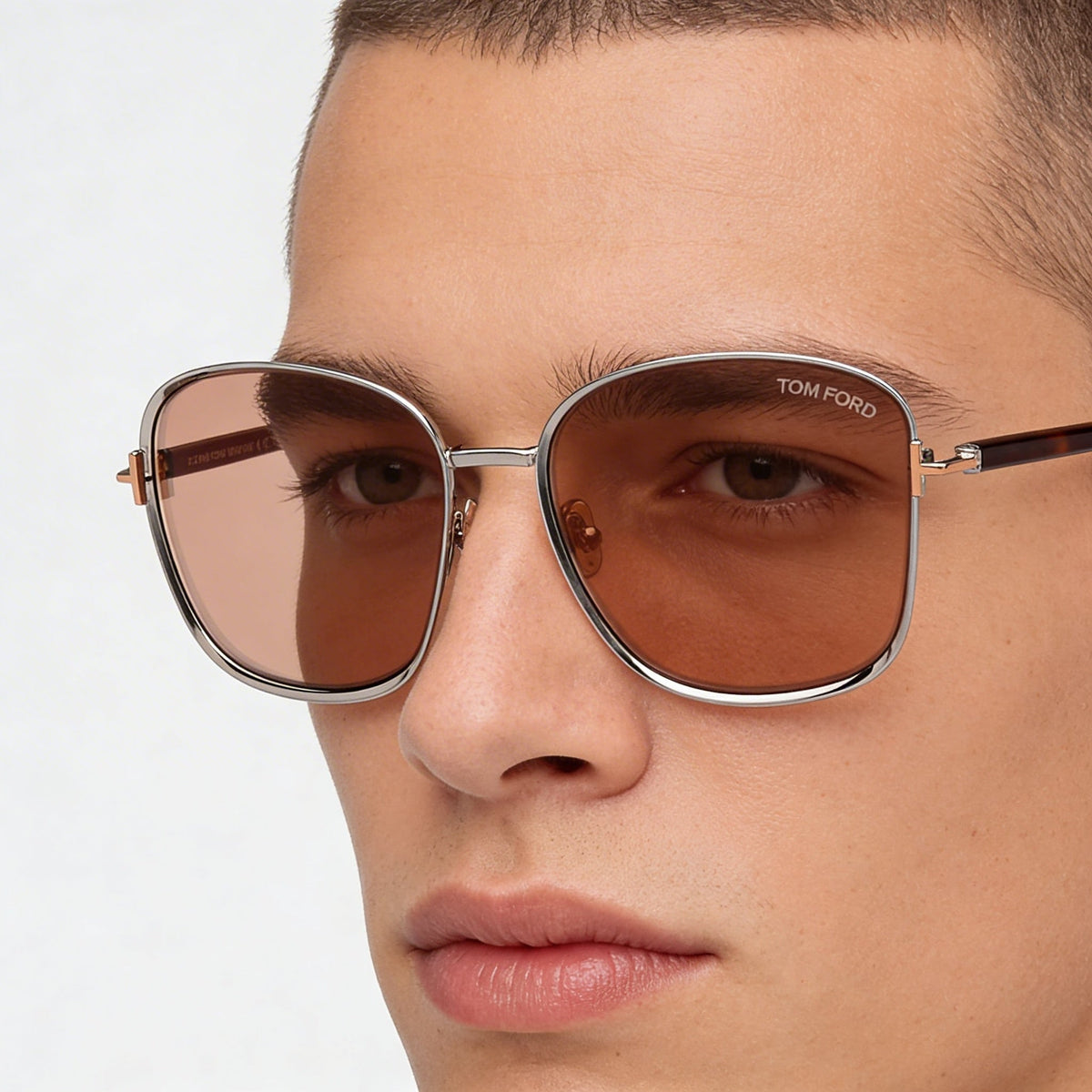 Gafas de Sol Cuadradas Tom Ford FT1029 Dark Ruthenium para Hombre, 57mm, Photo 3