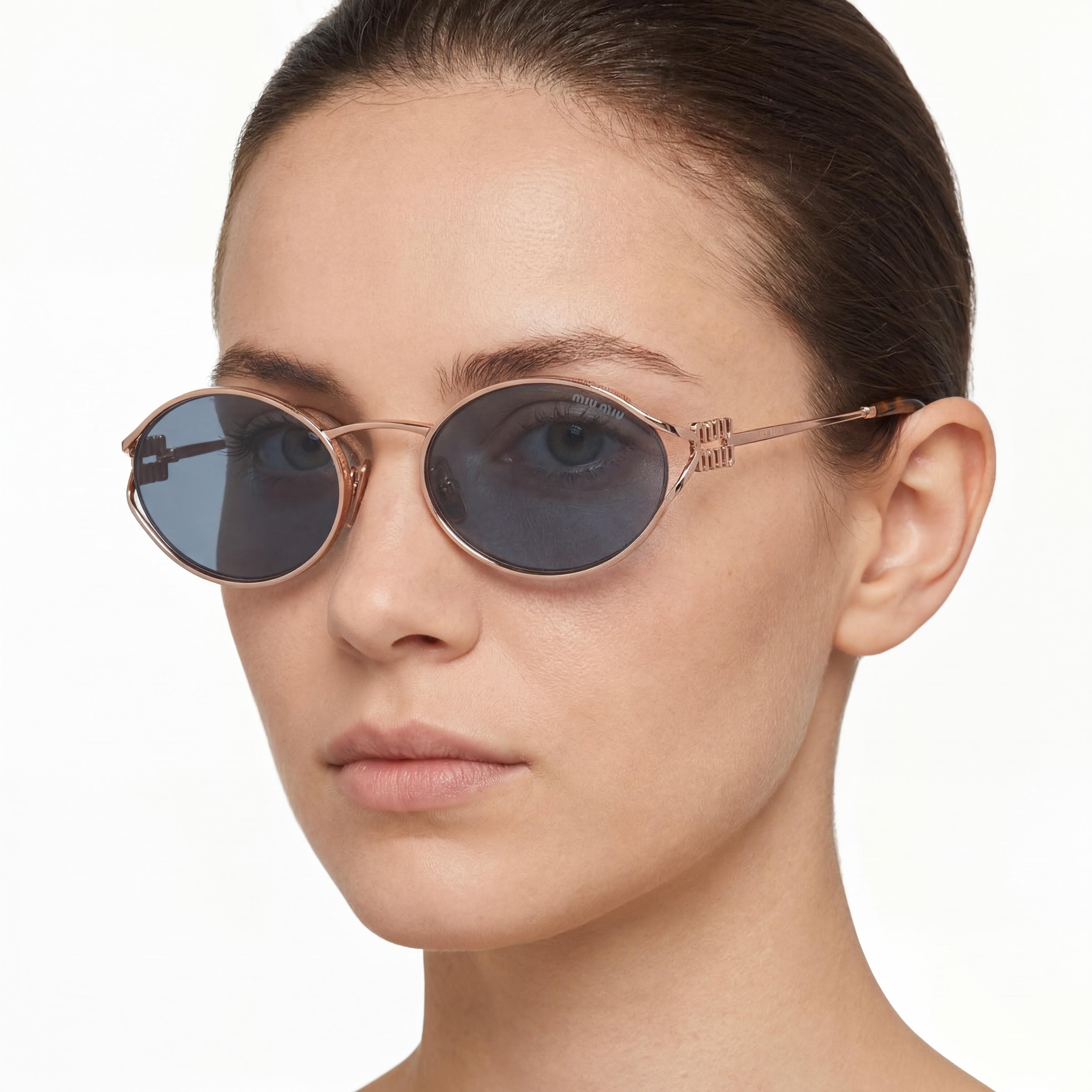 Miu Miu Modern Women's Multi-Coloured Stainless Steel Frame Grey Gradient UV Protected Sunglasses, Photo 5