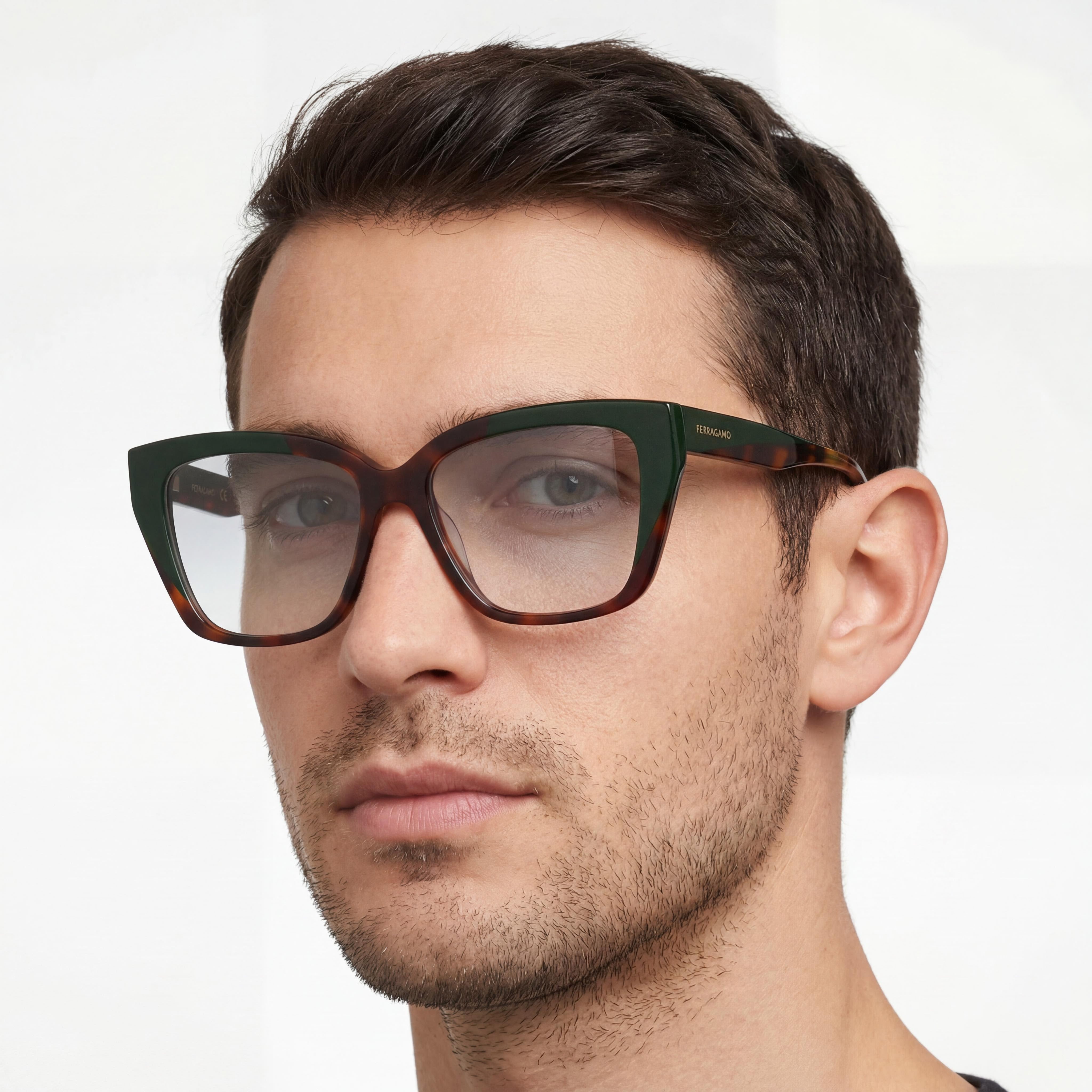 Salvatore Ferragamo Sf2939n Men's Acetate Tortoise Dark Green Eyewear 54mm, Photo 4