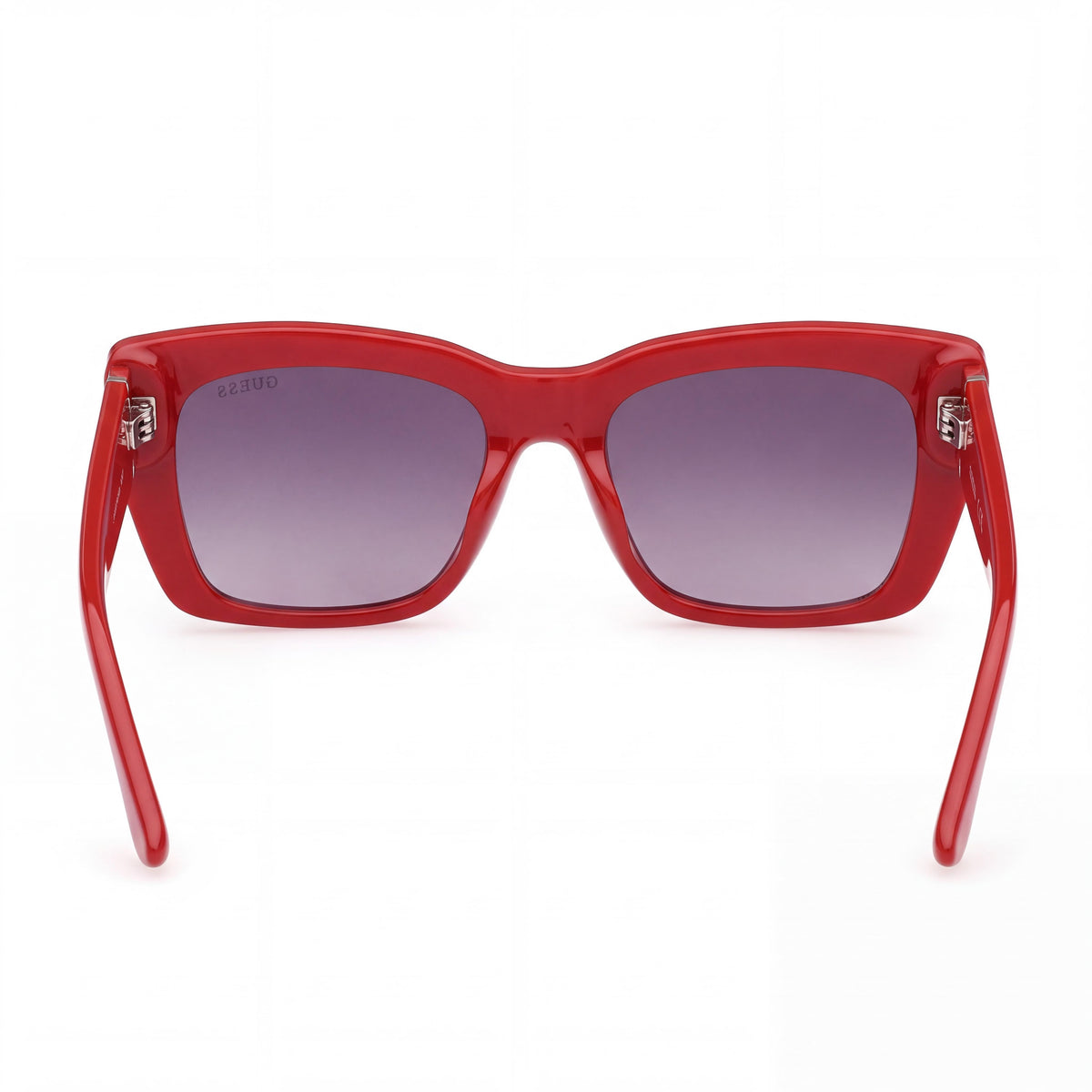 GUESS Casual de Mujer Rojas Marco de Plástico Cuadradas Lentes No Polarizadas Humo Degradado Gafas de Sol 55-17-140, Photo 4