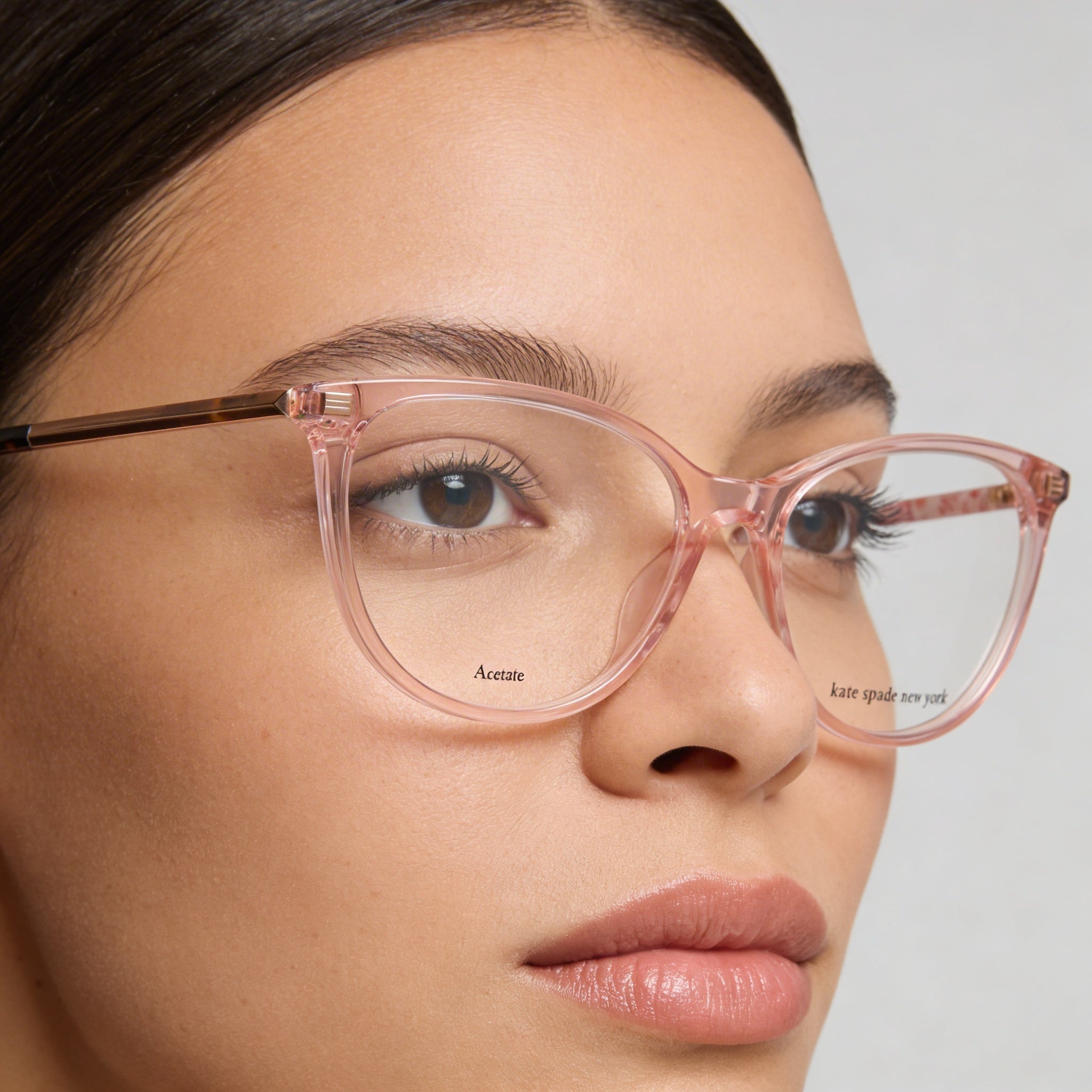 kate spade new york Kimberlee Gafas de Prescripción Ojo de Gato de Plástico Rosa para Mujer 52mm con Lentes Transparentes No Polarizadas, Photo 4