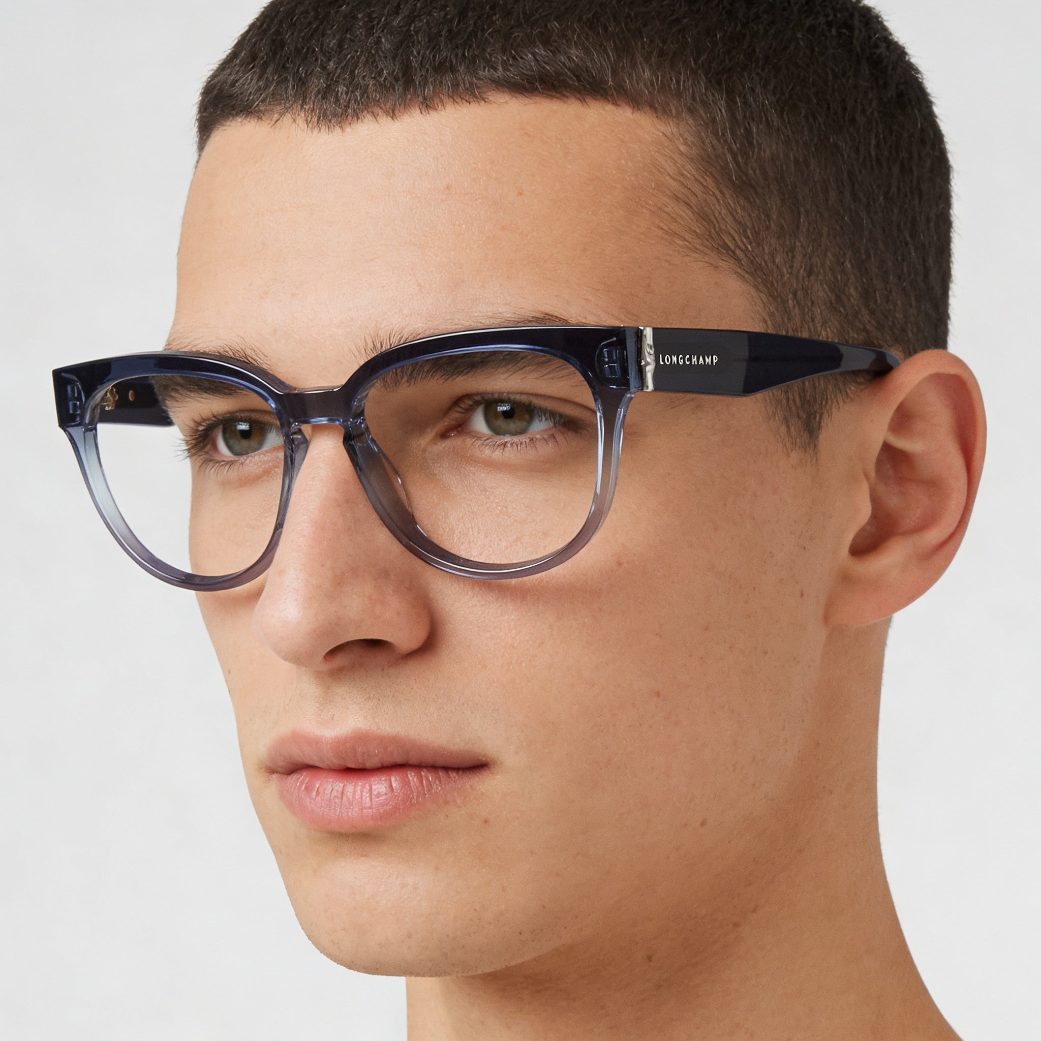 Longchamp Modern Men's Sunglasses, Acetate Frame in Gradient Blue, with Polycarbonate Lenses 52mm, Photo 5