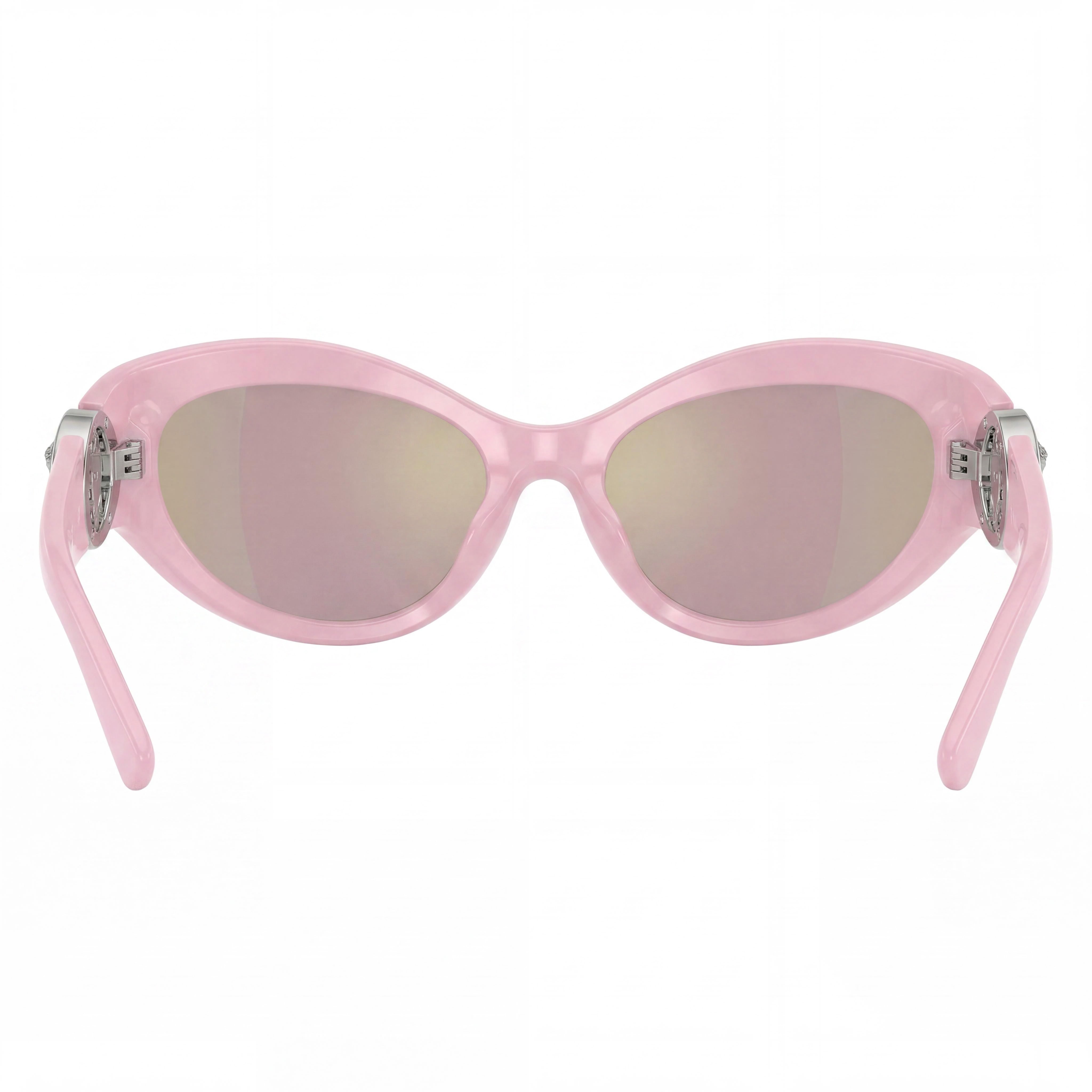 Versace Glam Women's Pink Acetate Polarized UV Protection Sunglasses with Pink Mirror Rose Gold Lenses 59mm, Photo 3