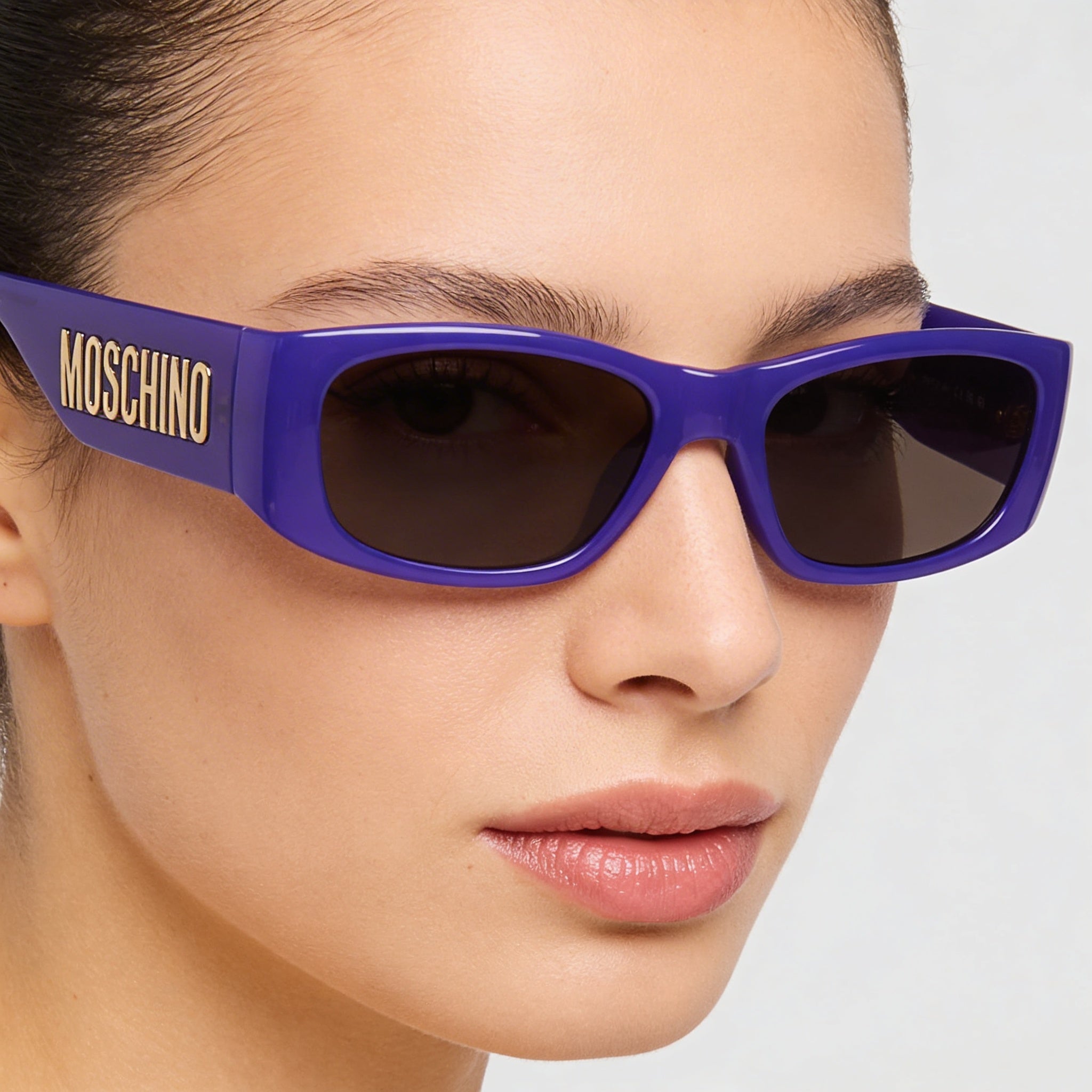 Gafas de sol Moschino Casual para mujer con montura de propionato de celulosa Havana, lentes de poliamida y protección UV de 55 mm, Photo 3