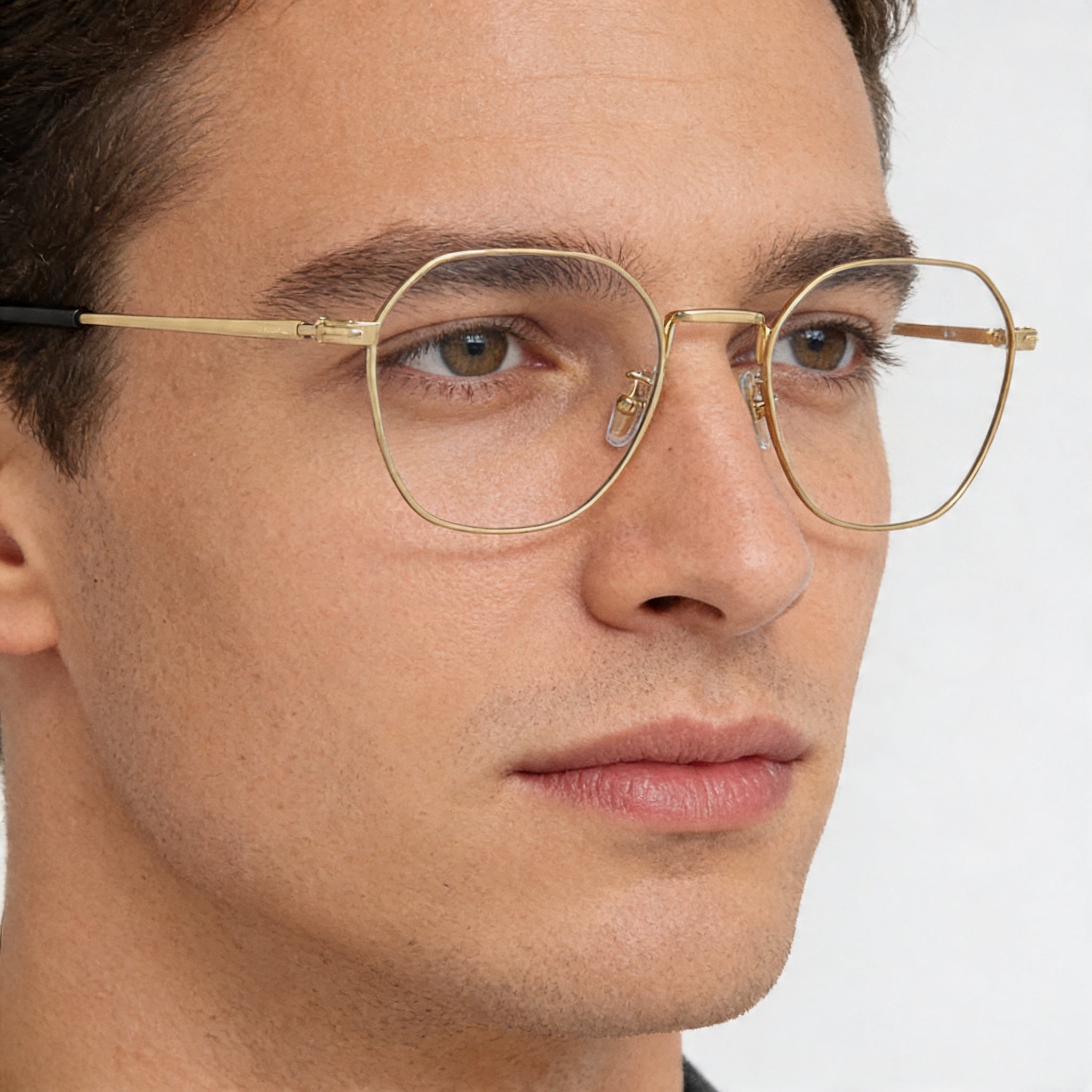 COACH Hc5170 Men's Round Metal Eyeglass Frame, Shiny Light Gold, Demo Lens, 52mm, Photo 5