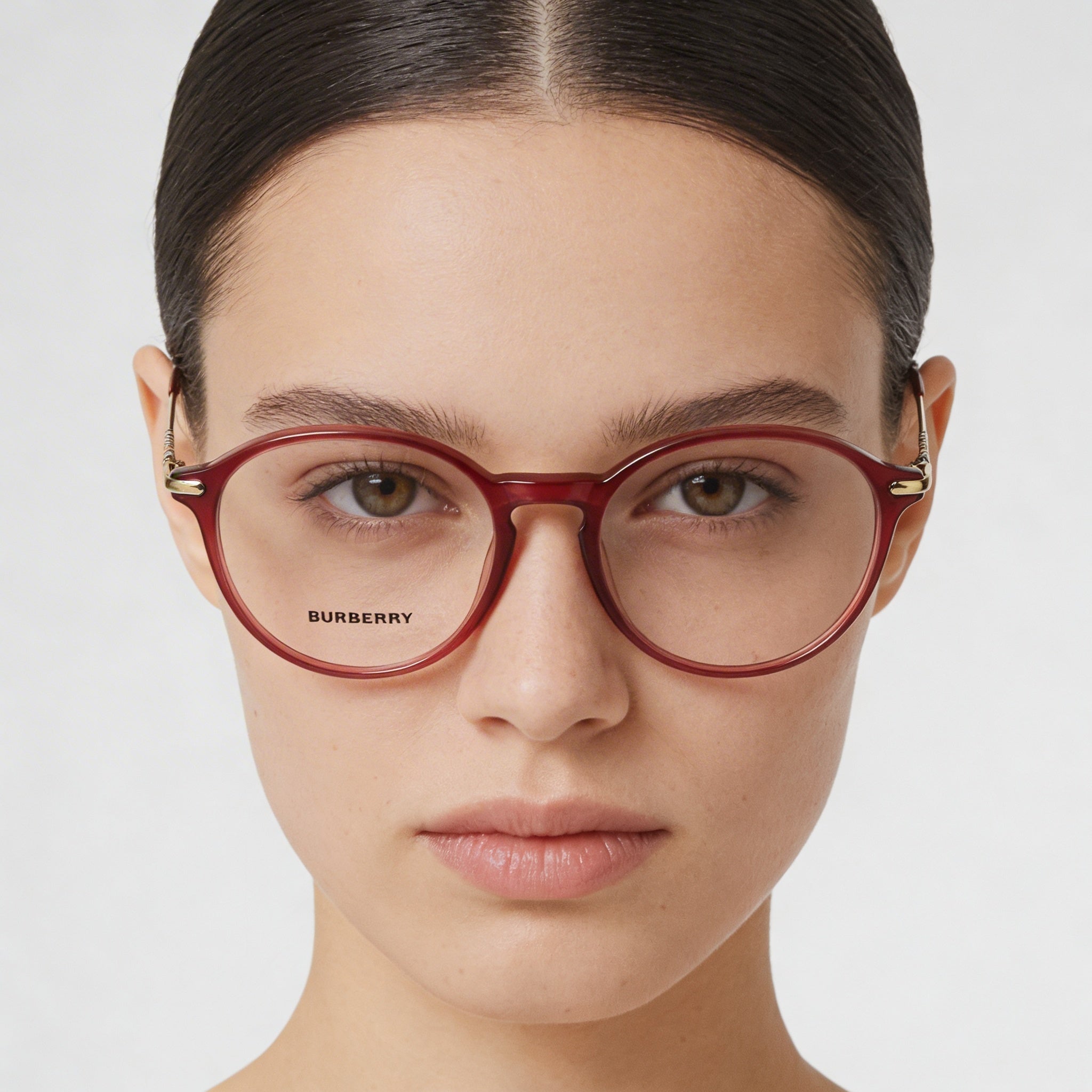 BURBERRY Be 2365 Women's Lightweight Acetate Eyeglasses with Clear Lenses, Bordeaux, 51mm, Photo 4