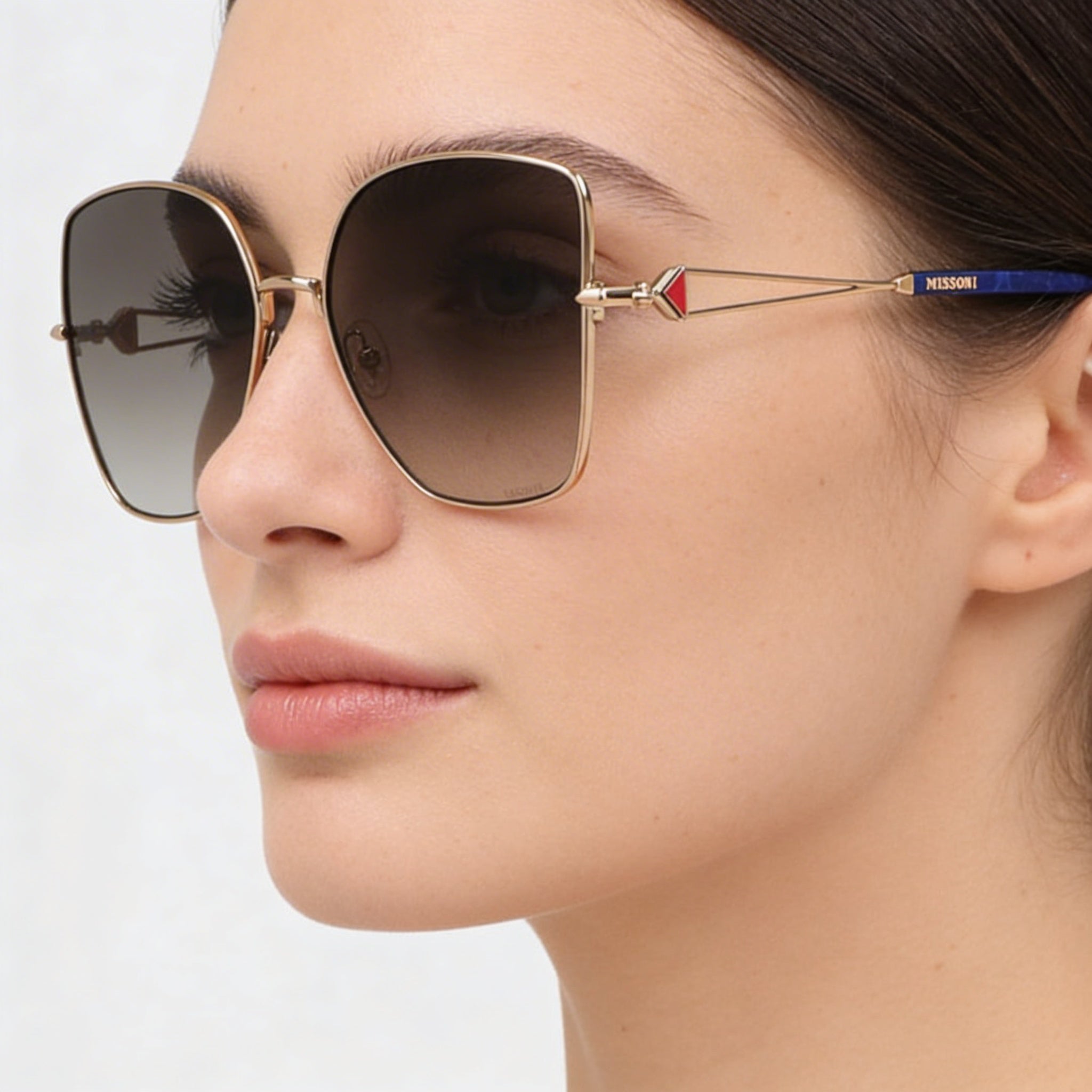 Gafas de sol Missoni Modern para mujer, con montura de acero inoxidable, color dorado y cobre, protección UV, 59 mm, Photo 4