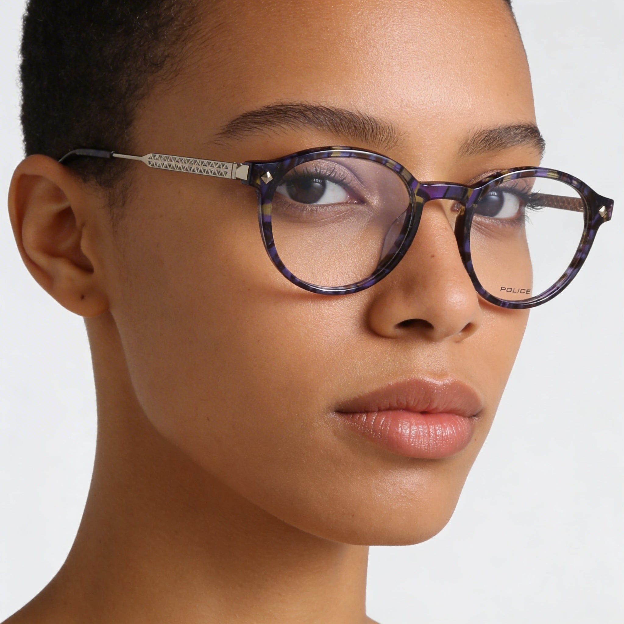 Police Modern VPLG27 Unisex Acetate and Metal Frame Non-Polarised Polycarbonate Lens Eyeglasses 49mm, Photo 3