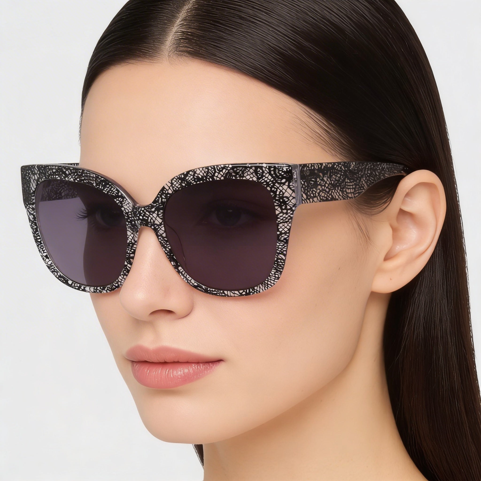 bebe Bb7248 Women's Jet Lace Acetate Eyewear with UV Protection Lenses, Size 56-18-140, Photo 4