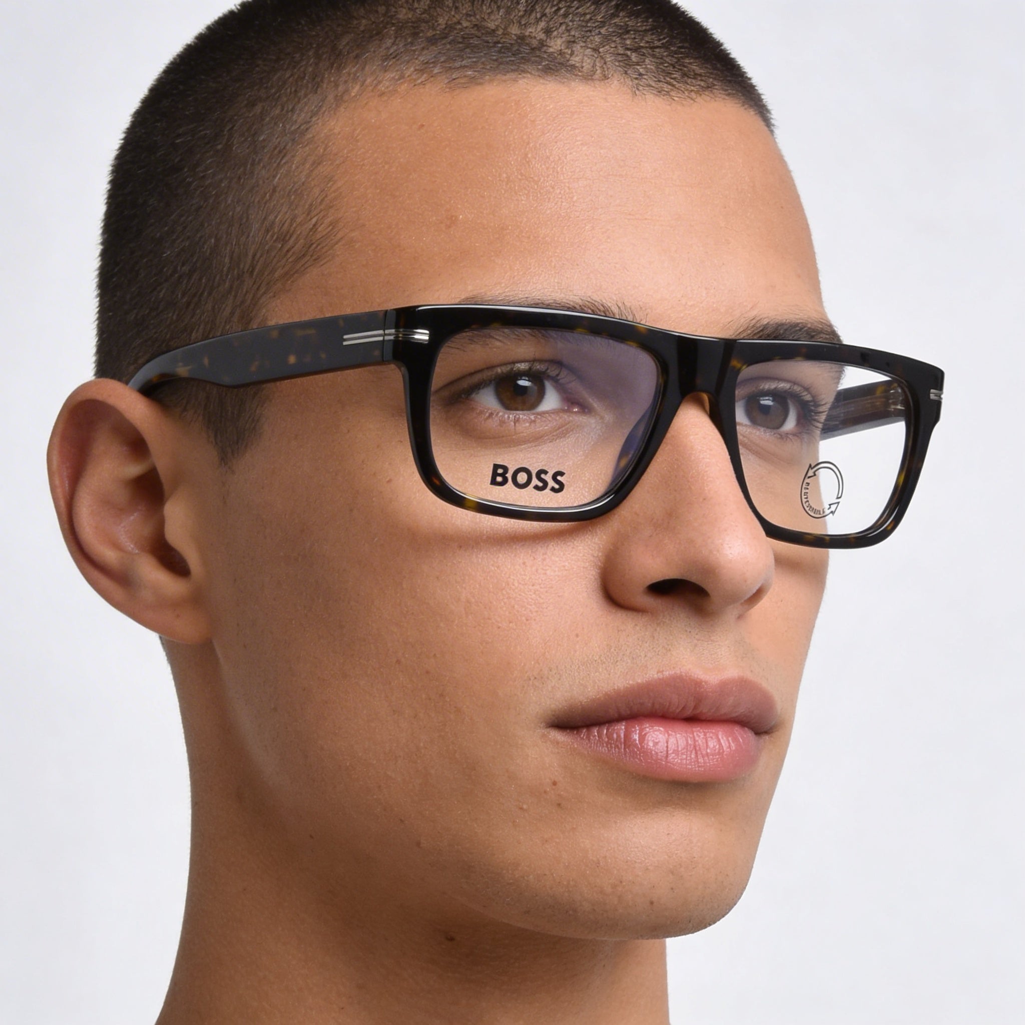 Hugo Boss 1503 Unisex Montura Moderna de Plástico Habana Lente de Policarbonato No Gafas 53mm, Photo 5