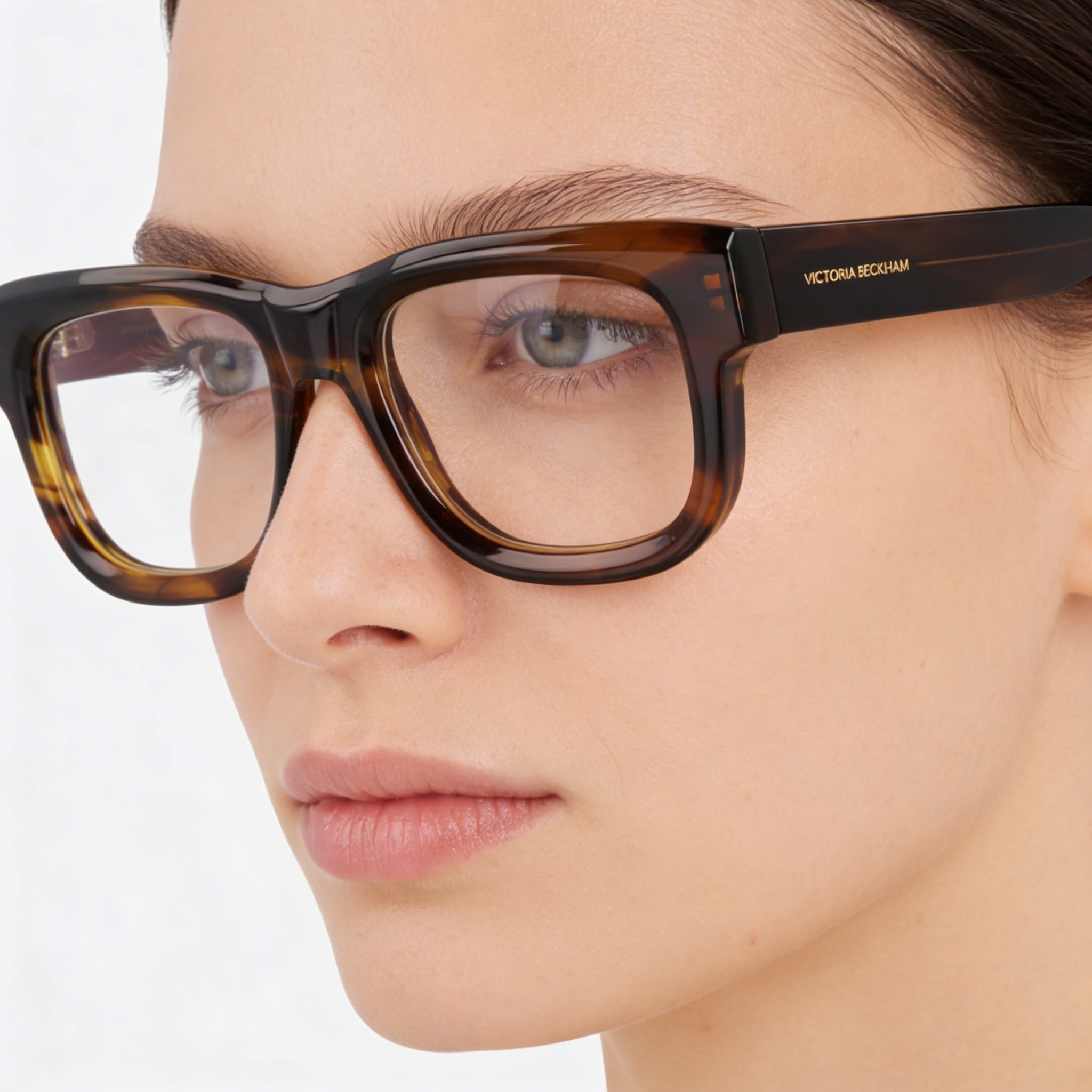 Victoria Beckham Vb2671 Montura Óptica de Mujer Rayada Color Caqui con Lentes de Demostración Transparentes Listas para Graduar 51-19-145, Photo 4