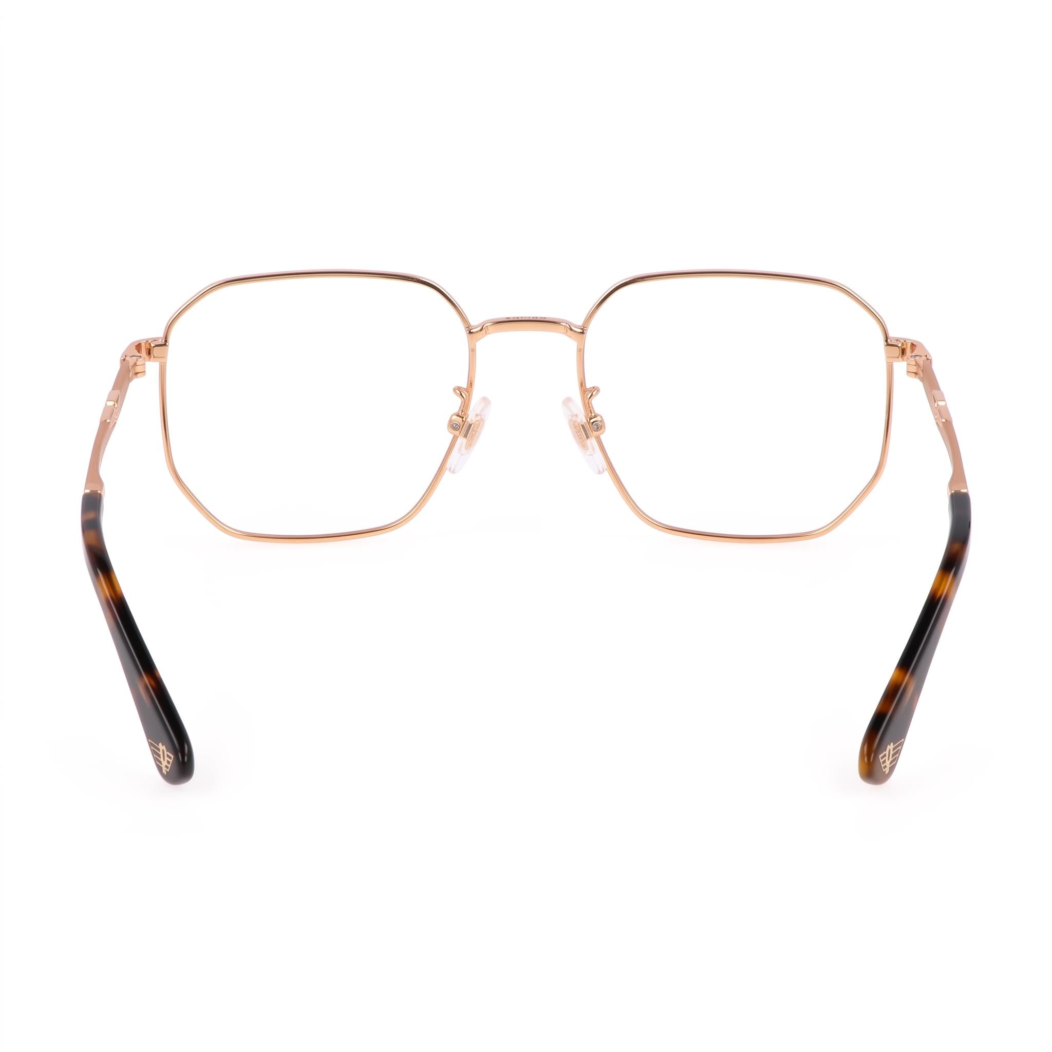 Police Modern Men's Metal Frame Eyeglasses Shiny Total Rose Gold 53mm Lens 18mm Bridge 145mm Temple, Photo 2