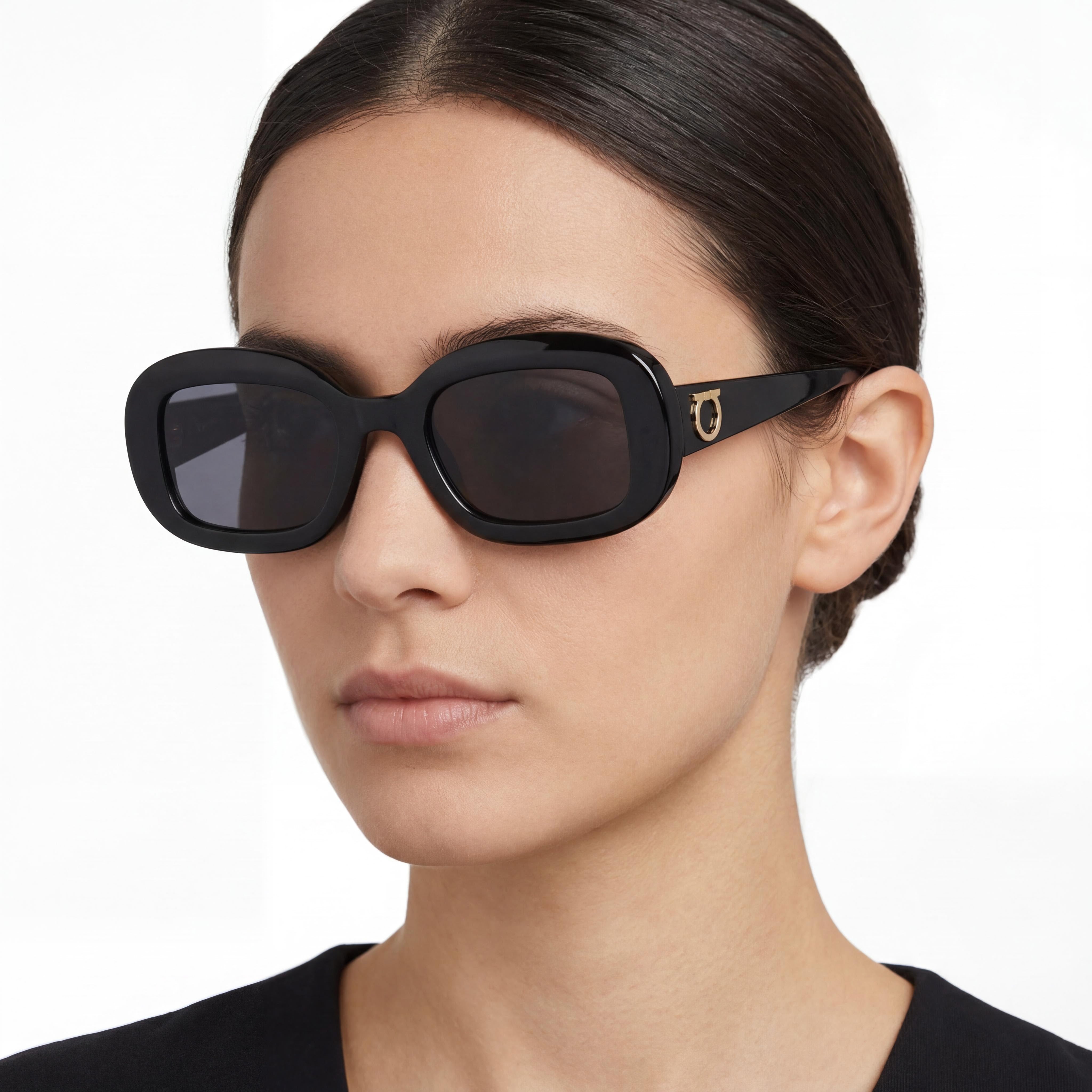 Ferragamo Sf2038se Women's Black Titanium Frame Polycarbonate Lens Non- Glasses 51-22-140, Photo 5