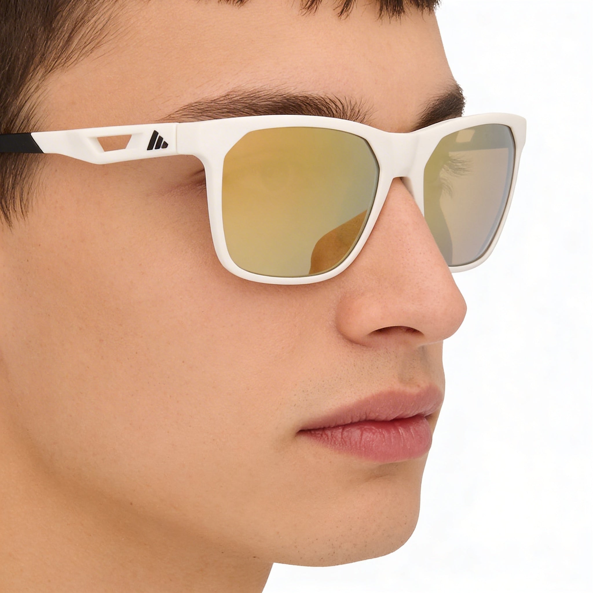 Gafas de sol Adidas Injected unisex, montura de plástico blanca/marrón, lentes polarizadas marrones, ancho de lente: 55 mm., Photo 3