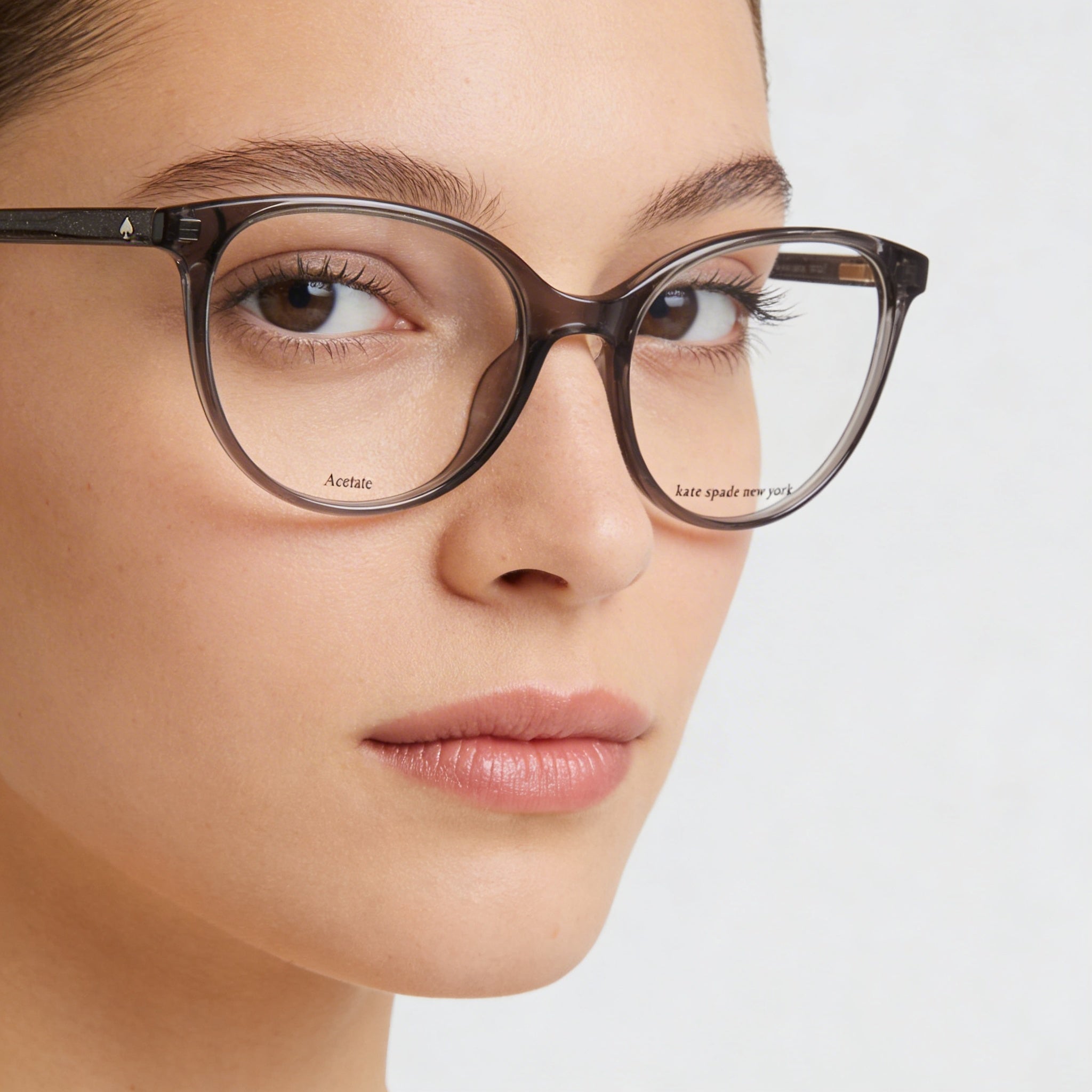 Kate Spade New York Modern Women's Transparent Grey Acetate Square Full Rim Eyeglass Frames 51mm, Photo 5