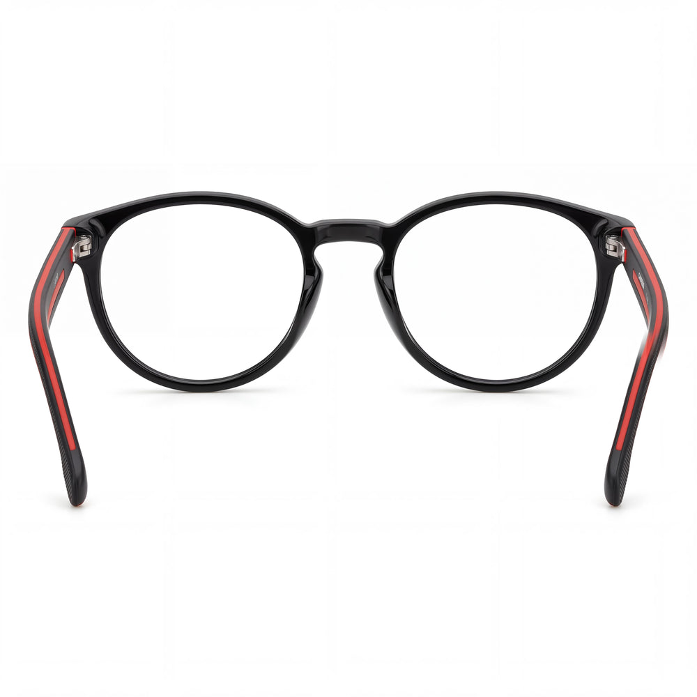 Carrera Modern Men's Black Red Gold Injection Propionate Eyewear with Black Red Polycarbonate Lenses 50/20/145
