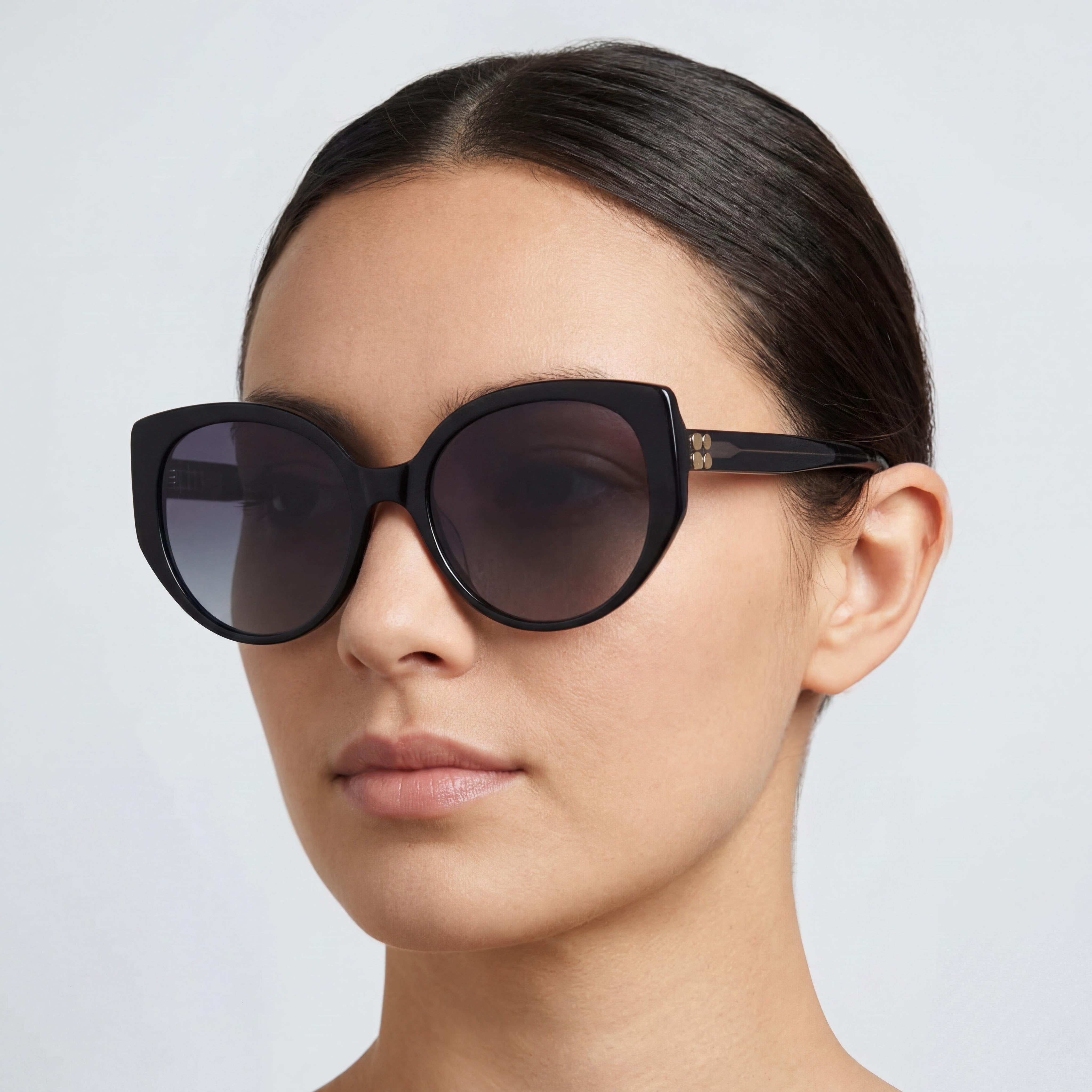 kate spade new york Seraphina/G/S Women's Black Ecological Oil Frame Sunglasses with Dark Grey Shaded Lenses 55mm, Photo 5