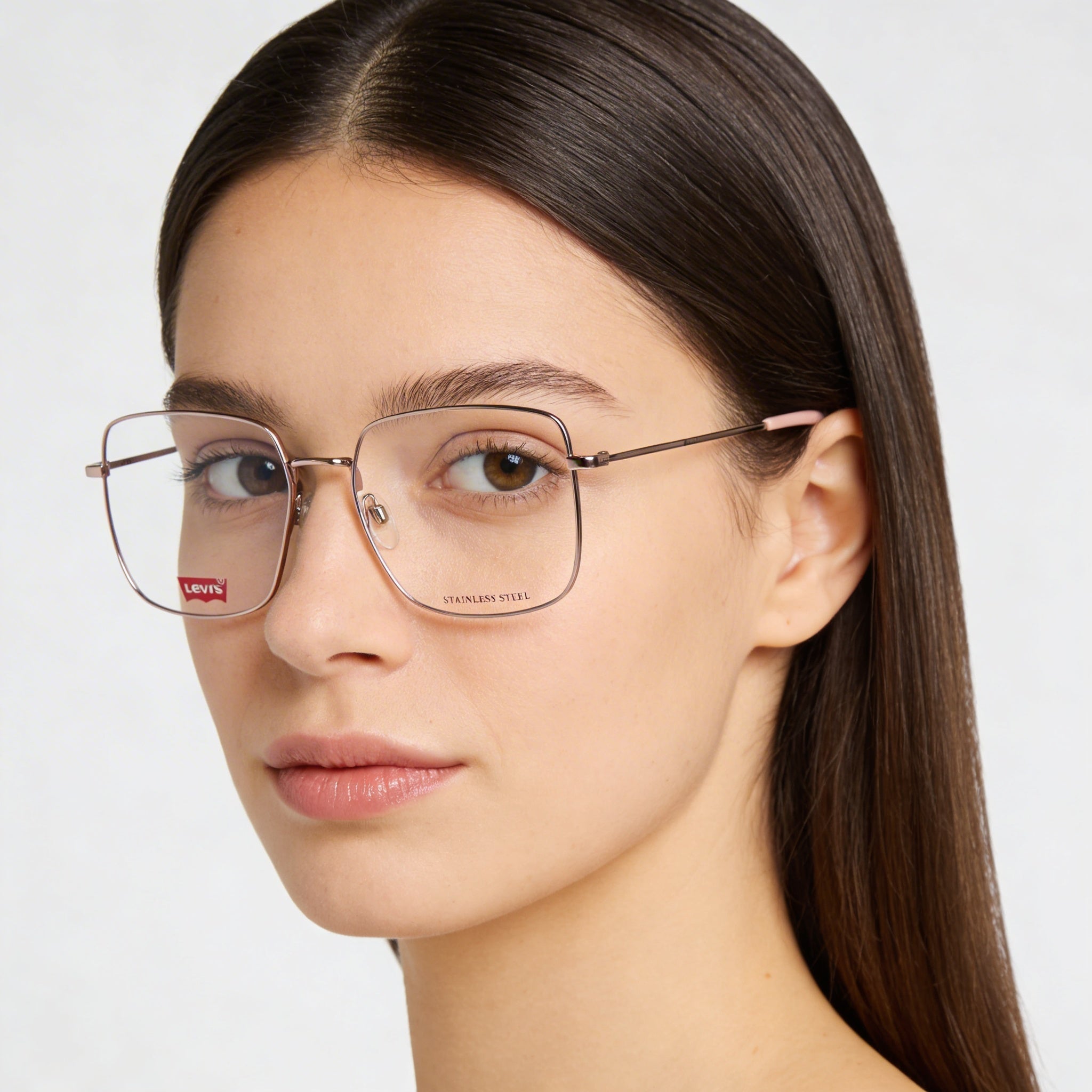 Levi's Lv 1010 Women's Pink Metal Frame Eyeglasses, Size 54mm Lens, 17mm Bridge, 145mm Temple, Photo 4