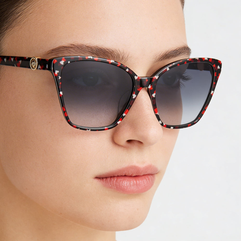 kate spade new york Amiyah/G/S Unisex Cat Eye Plastic Multicolor Sunglasses with Dark Grey Shaded UV Protected Lenses 56mm