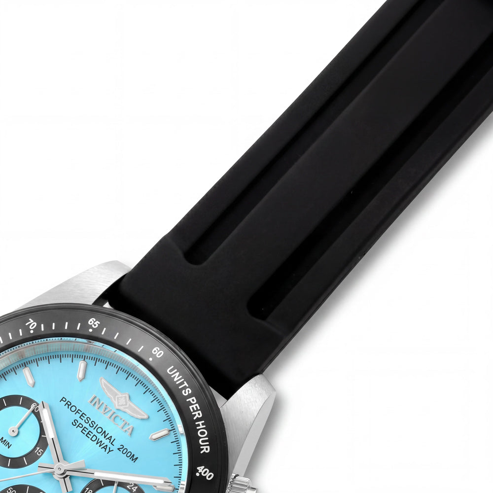 Invicta Speedway 50490 Reloj de cuarzo unisex con caja de acero inoxidable plateada de 40 mm y esfera azul