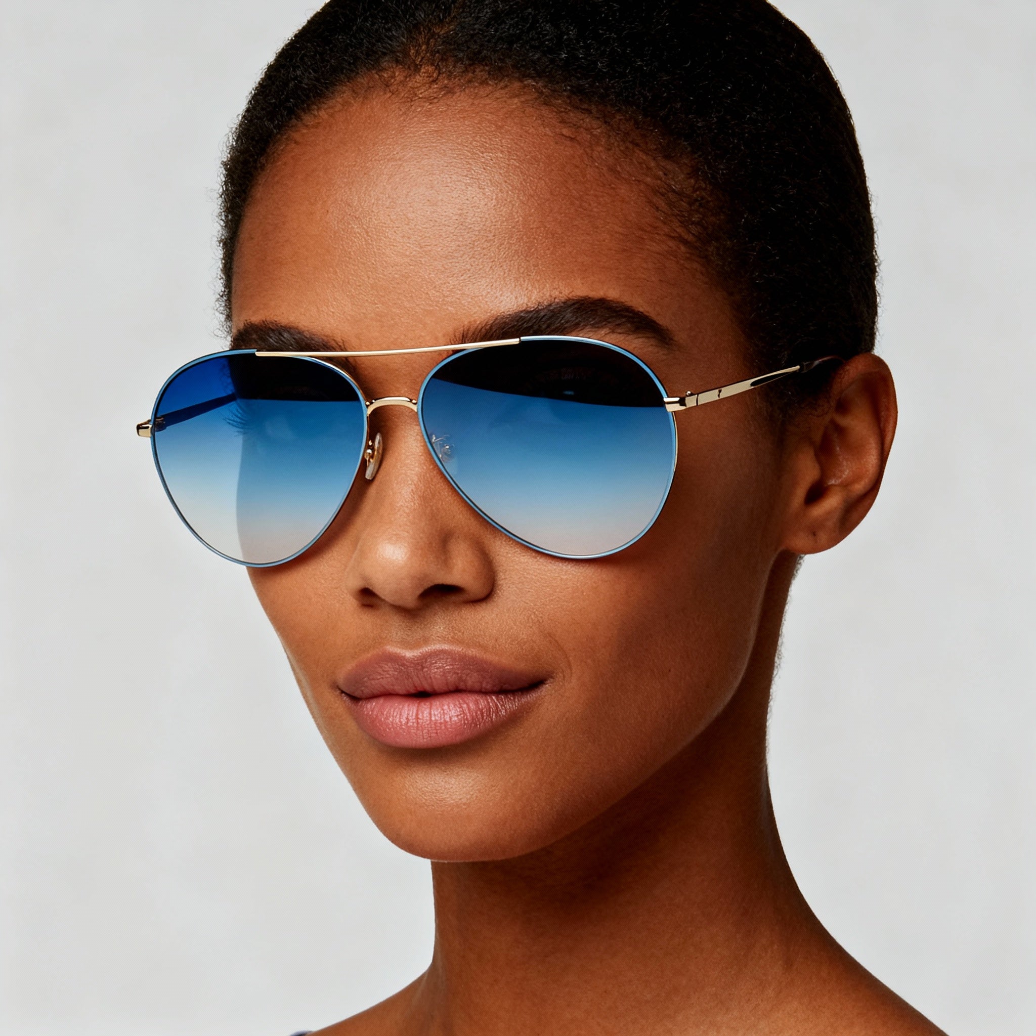 kate spade new york Carolane/F/S Women's Pilot Blue Gold Metal Frame Blue Lens Sunglasses 61-13-140mm, Photo 5