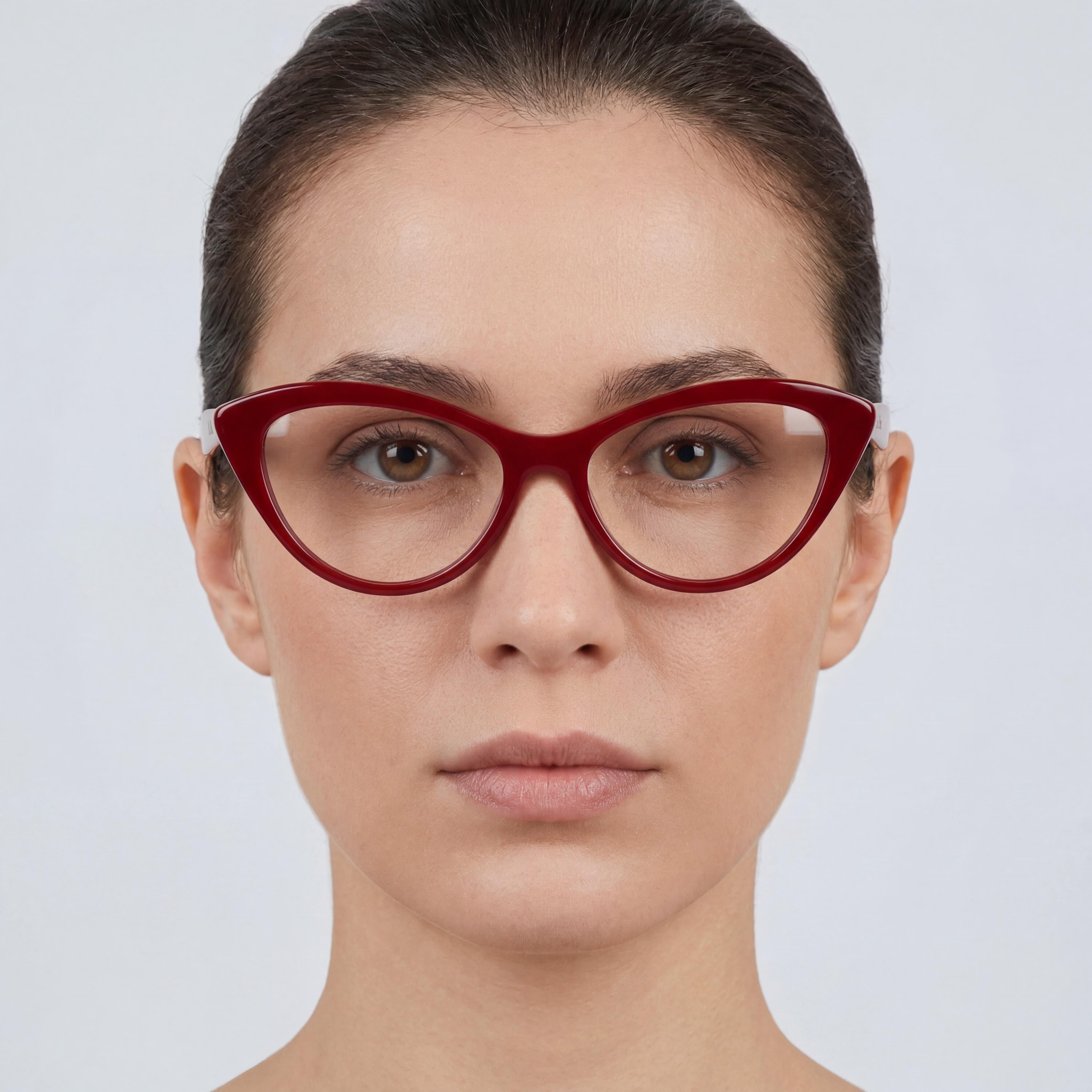 MaxMara MM5083 Women's Casual Style Eyewear, Crafted with a Glossy Red Plastic Frame, 53mm, Photo 4