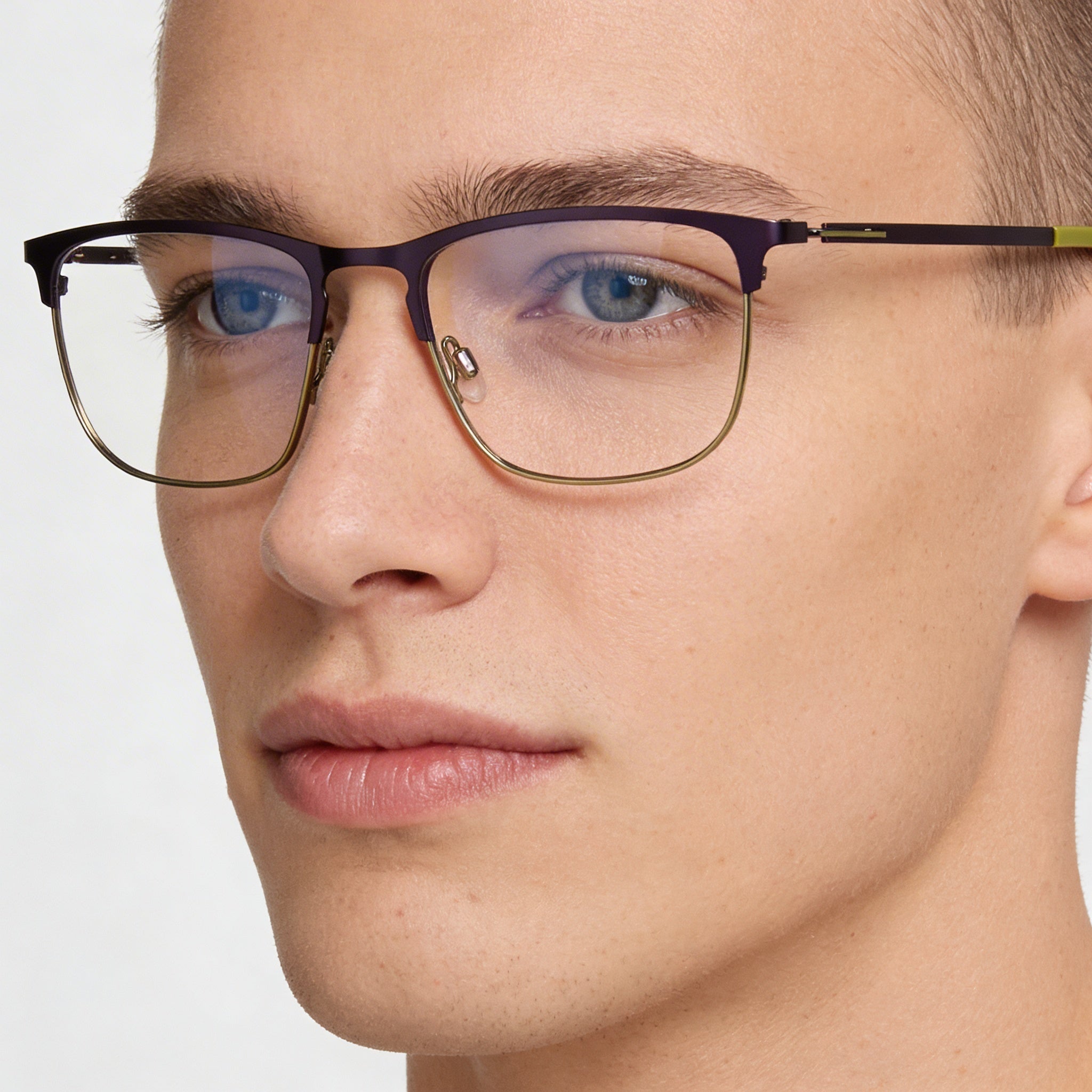 Flexon E1148 Unisex Eyeglasses Featuring an Acetate Frame in Matte Navy Olive Color, Lens Width 53, Photo 3