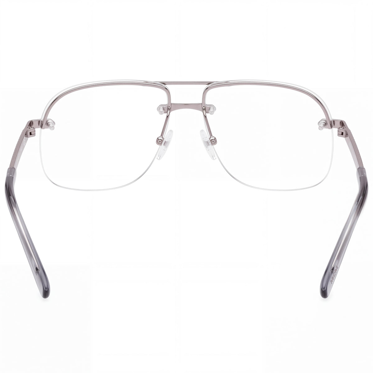 MCM WORLDWIDE MW5019 Semi-Rimless Metal Optical Frames for Men in Light Ruthenium, Size 59-12-145, Photo 3