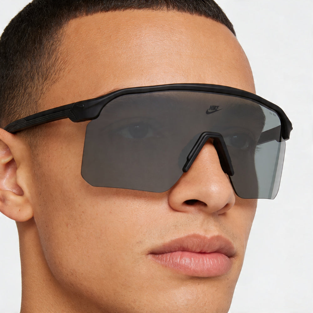 NIKE Casual Men's Matte Black Polar Grey Plastic Frame UV 400 Protection Non-Polarized Sunglasses 61mm
