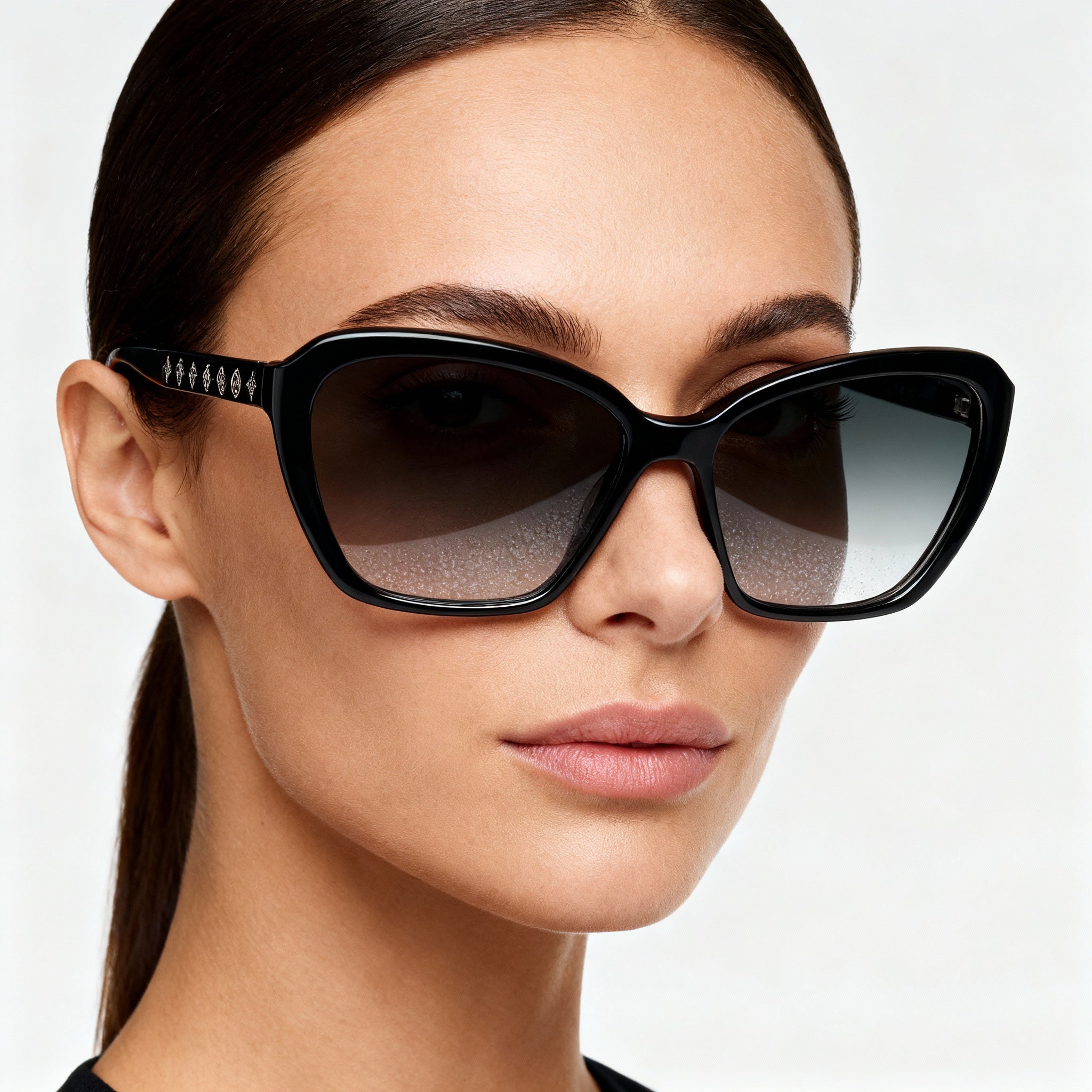 Marcolin GU50115 Women's Shiny Black Acetate Spring Hinge Optical Frames, Lens 54mm, Bridge 14mm, Temple 140mm, Photo 3