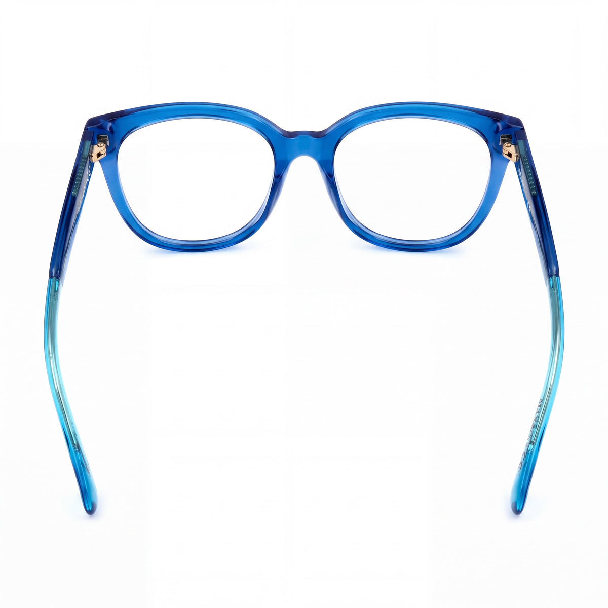 Max&Co. Casual Women's Blue Acetate Frame Transparent Lens Eyewear 53mm Lens Width, 16mm Bridge, 140mm Temple Length, Photo 3
