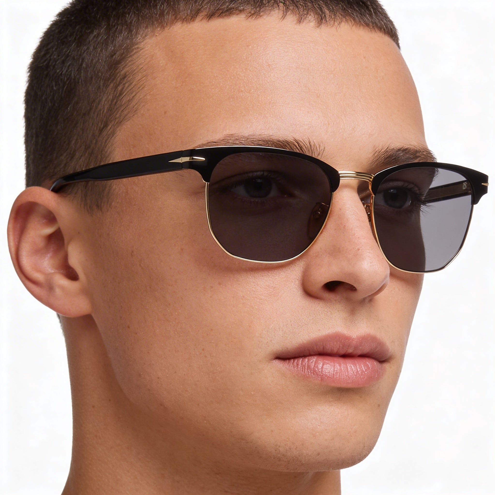 Gafas de sol Carrera Db 7057/F/S unisex de aleación de acero, montura negra, lentes negras mate, protección UV de 56mm, Photo 5