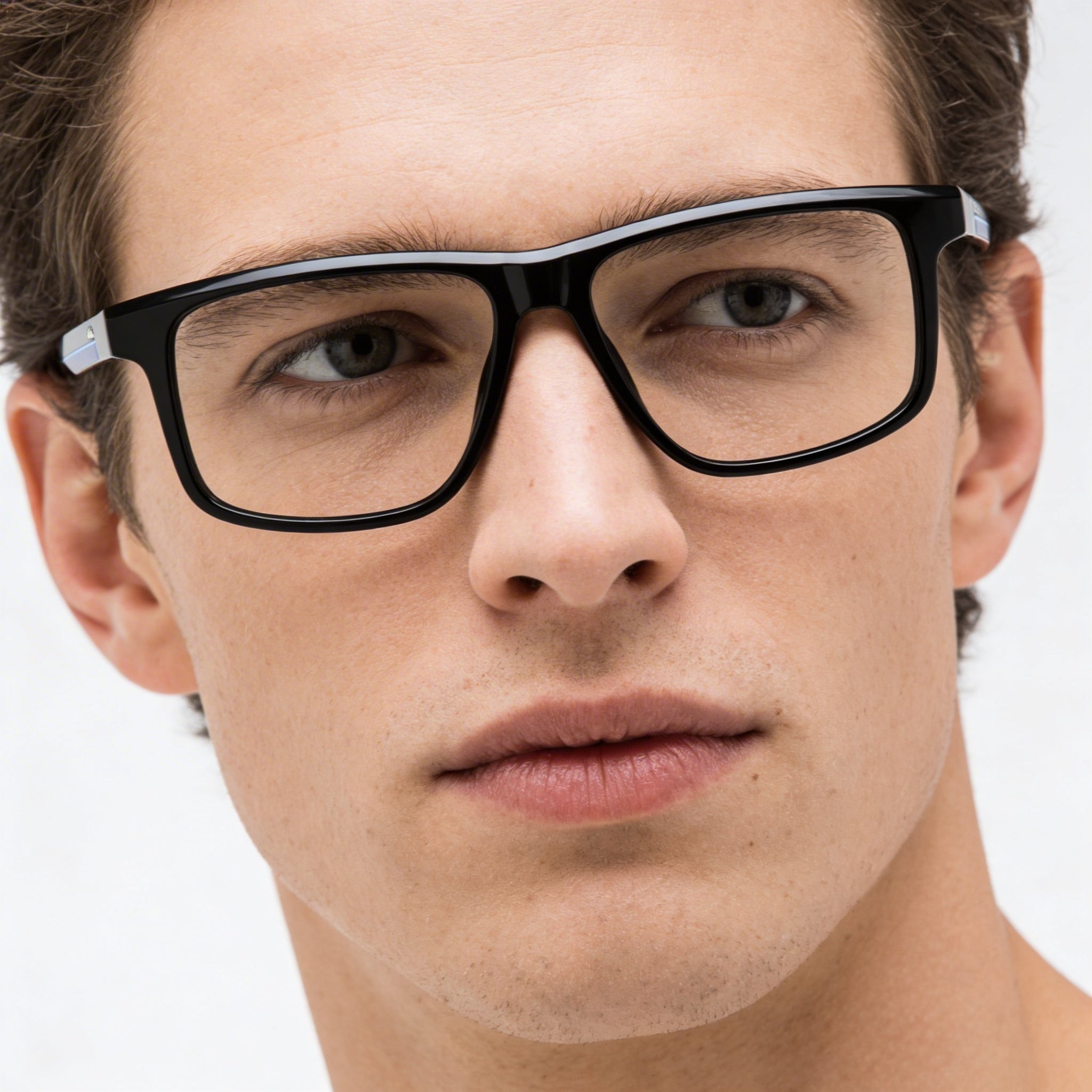 Lacoste Casual Men's Black Ophthalmic Eyeglasses Frames with Plastic Lenses, Lens 55mm, Bridge 14mm, Temple 145mm, Photo 4