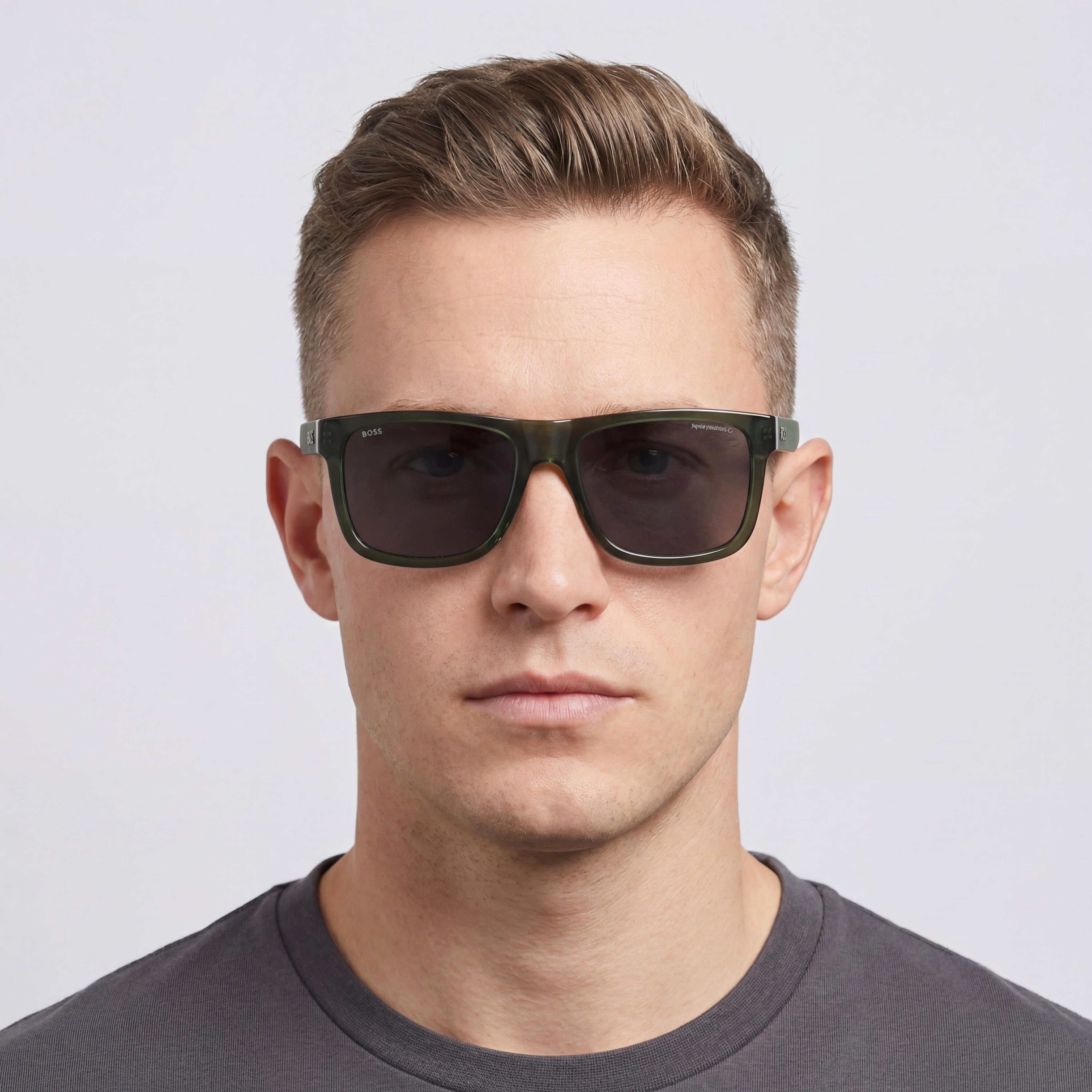Hugo Boss Boss 1647/S Men's Green ECO CELLULOSE P.INJ Frame Grey Lens 100% UV Protection Sunglasses 55mm, Photo 4