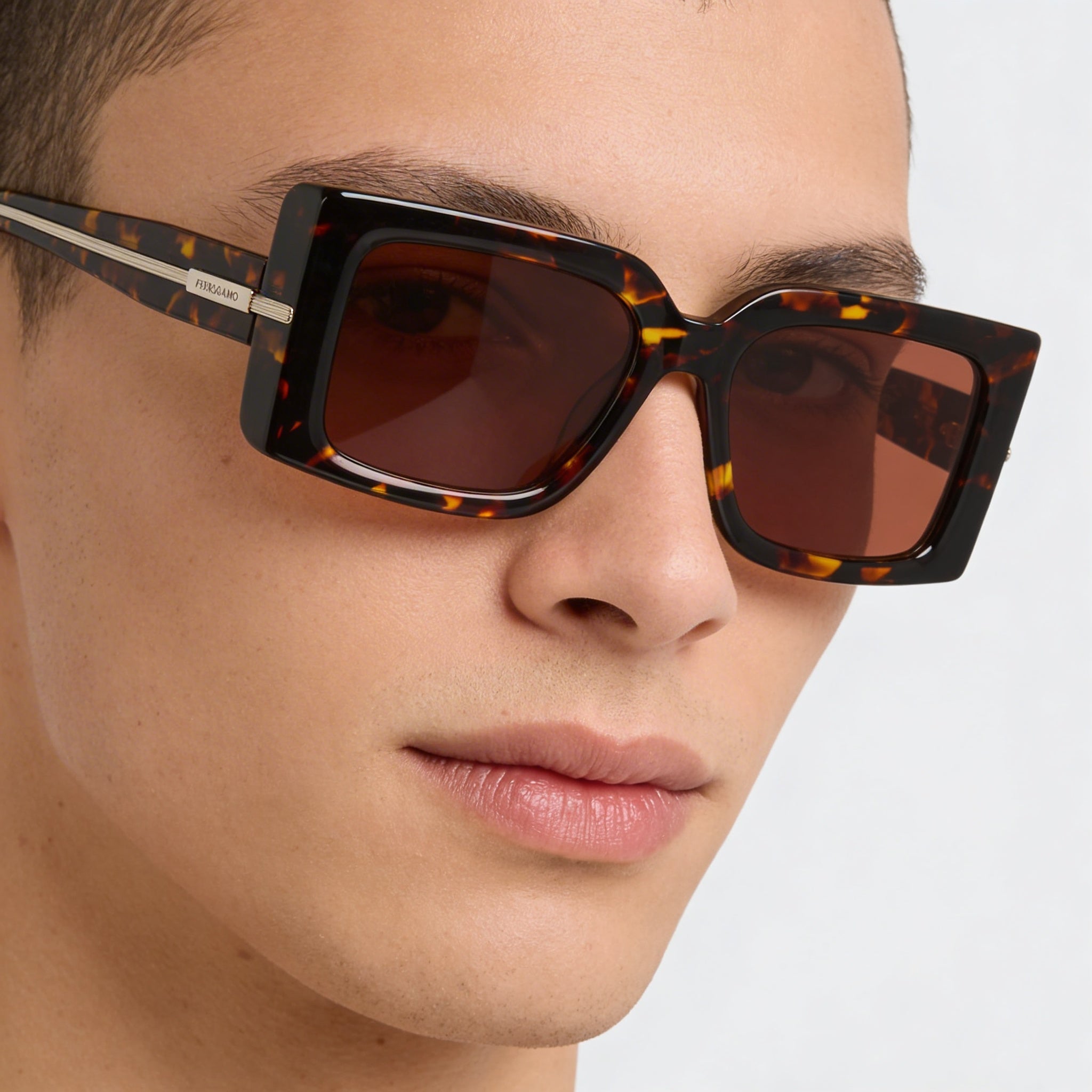 Ferragamo Sf2032s Unisex Titanium Dark Tortoise Frame with Non-Polarized UV 400 Lenses 55-19-140, Photo 4