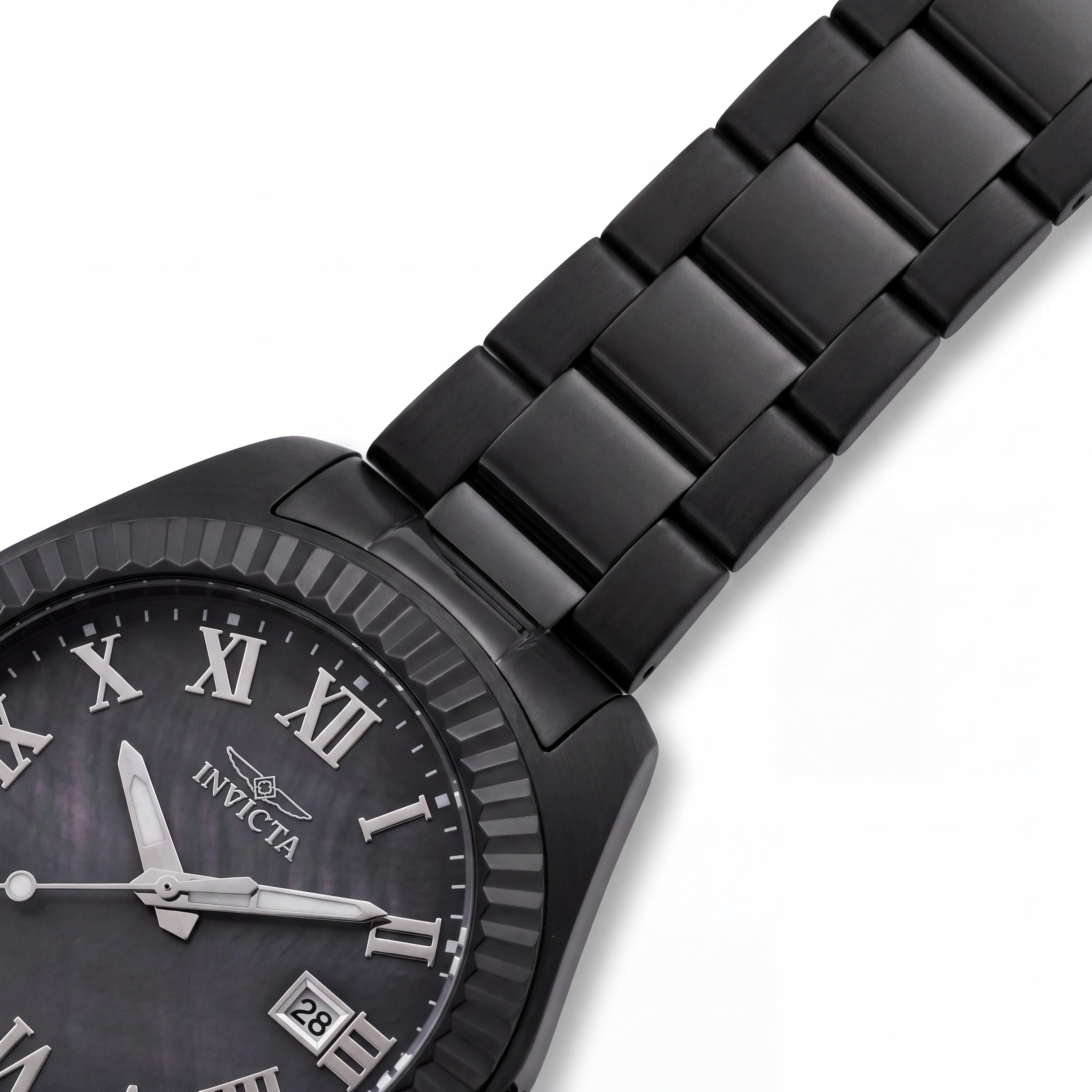 Invicta Angel 44277 Reloj de cuarzo para mujer con pulsera de acero inoxidable, esfera negra, caja de 40 mm, 10 ATM, Photo 3